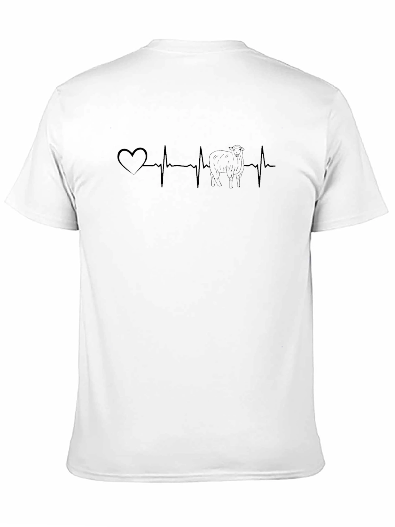 Sheep Heartbeat T-Shirt - Black Cotton Tee
