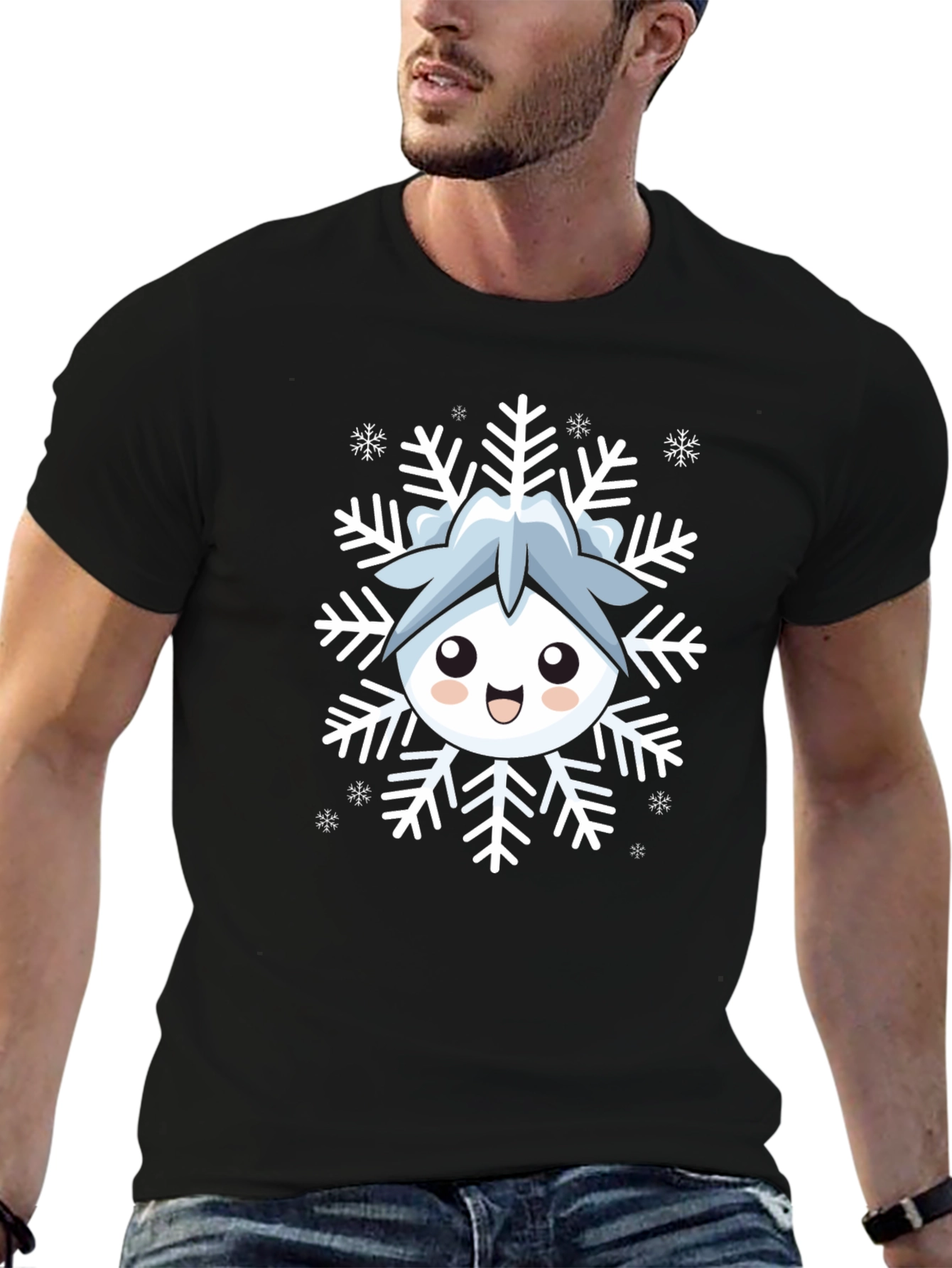 Cute Snowflake Character Graphic Tee