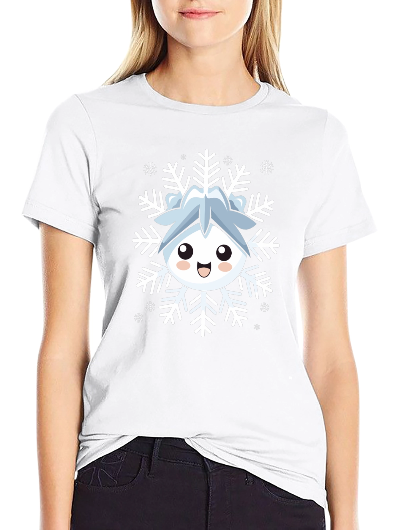 Cute Snowflake Character Graphic Tee