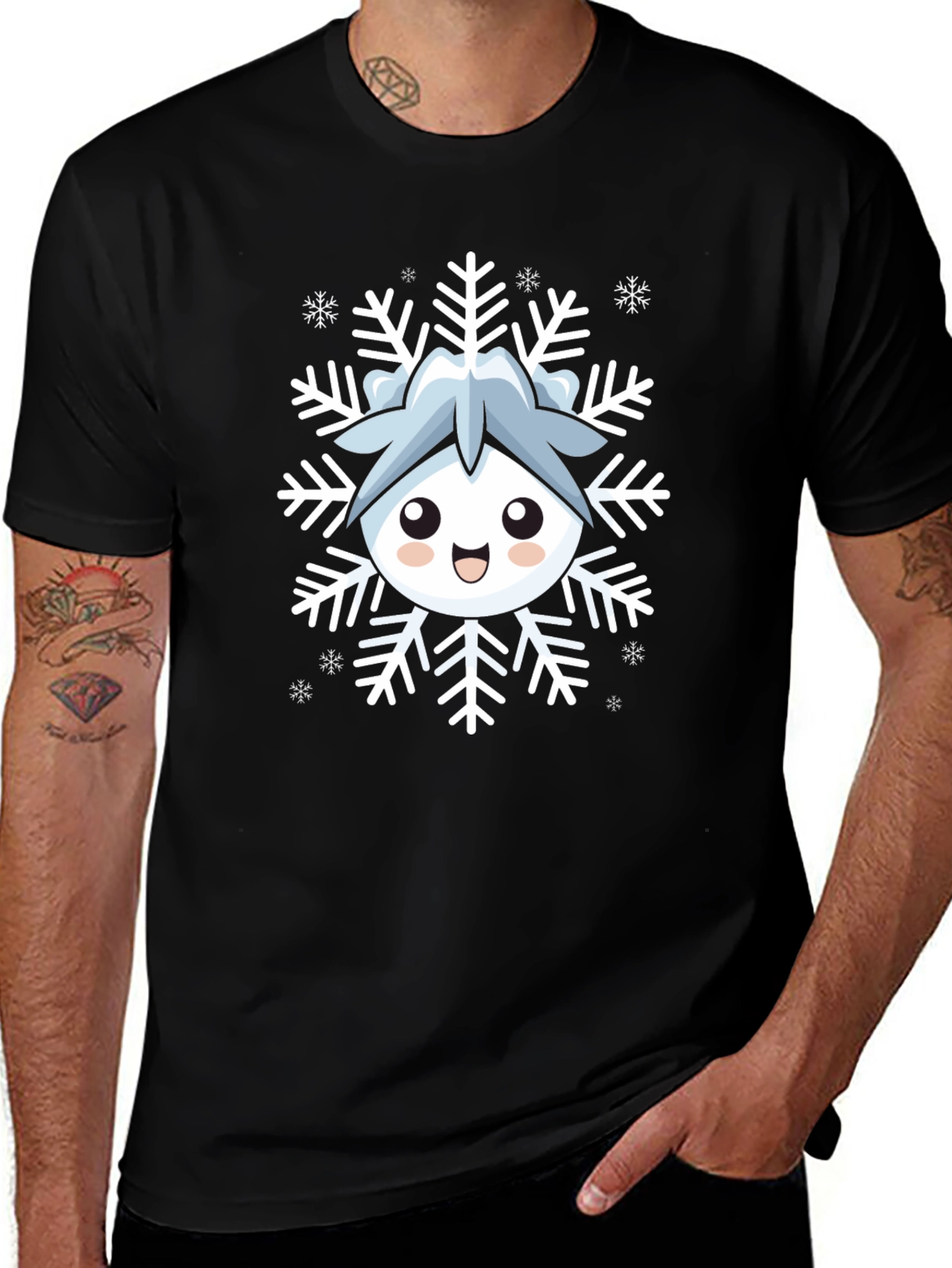 Cute Snowflake Character Graphic Tee
