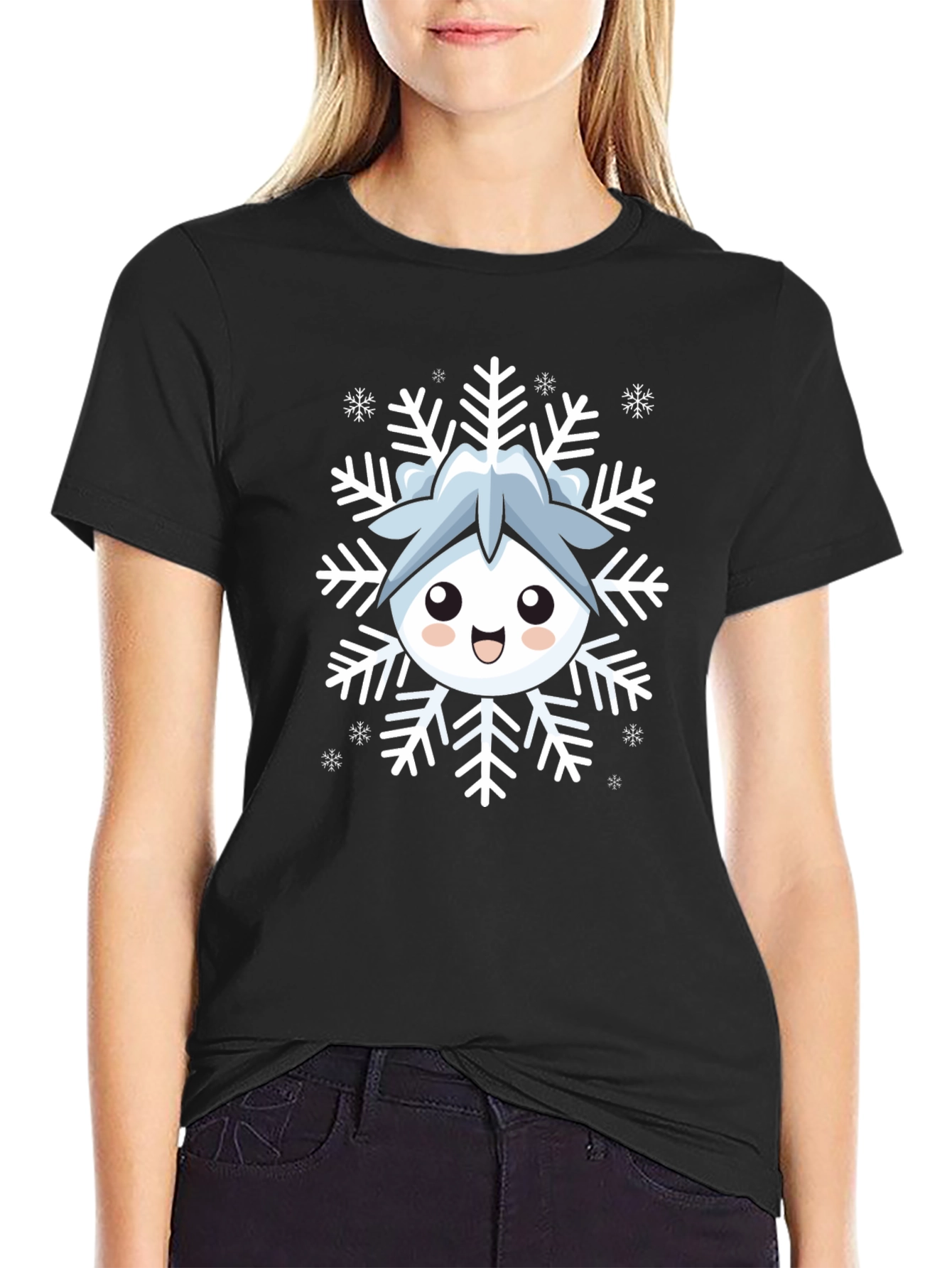 Cute Snowflake Character Graphic Tee