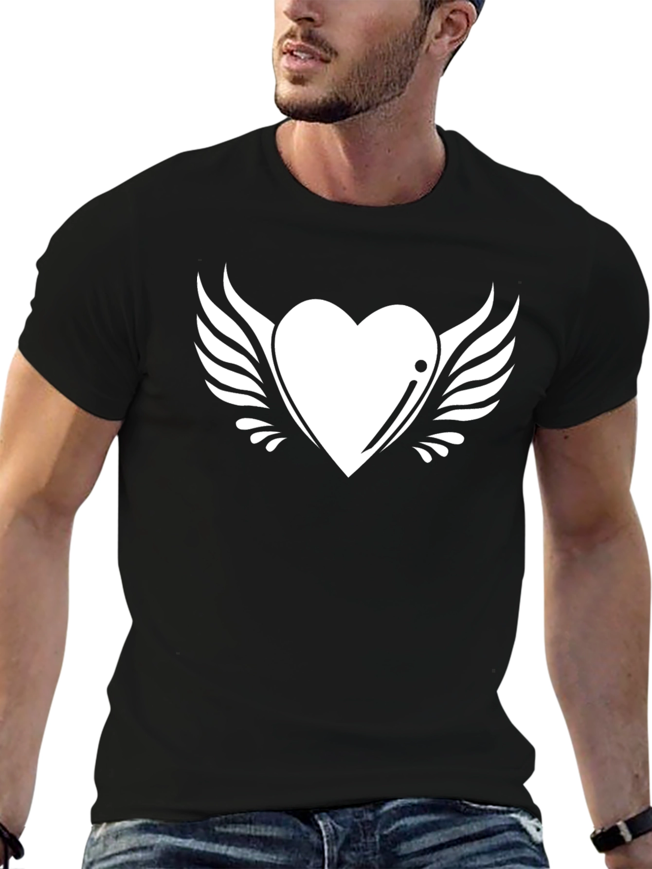 Winged Heart Graphic Tee - Black