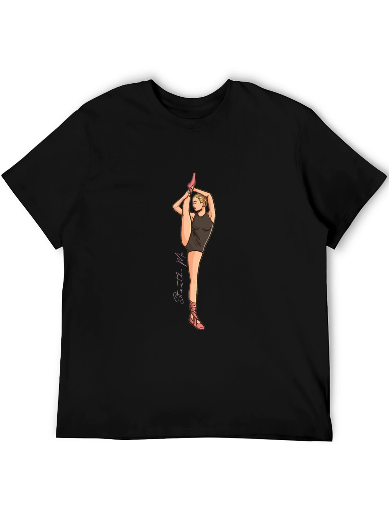 Ballerina Graphic Tee - Black Cotton Blend