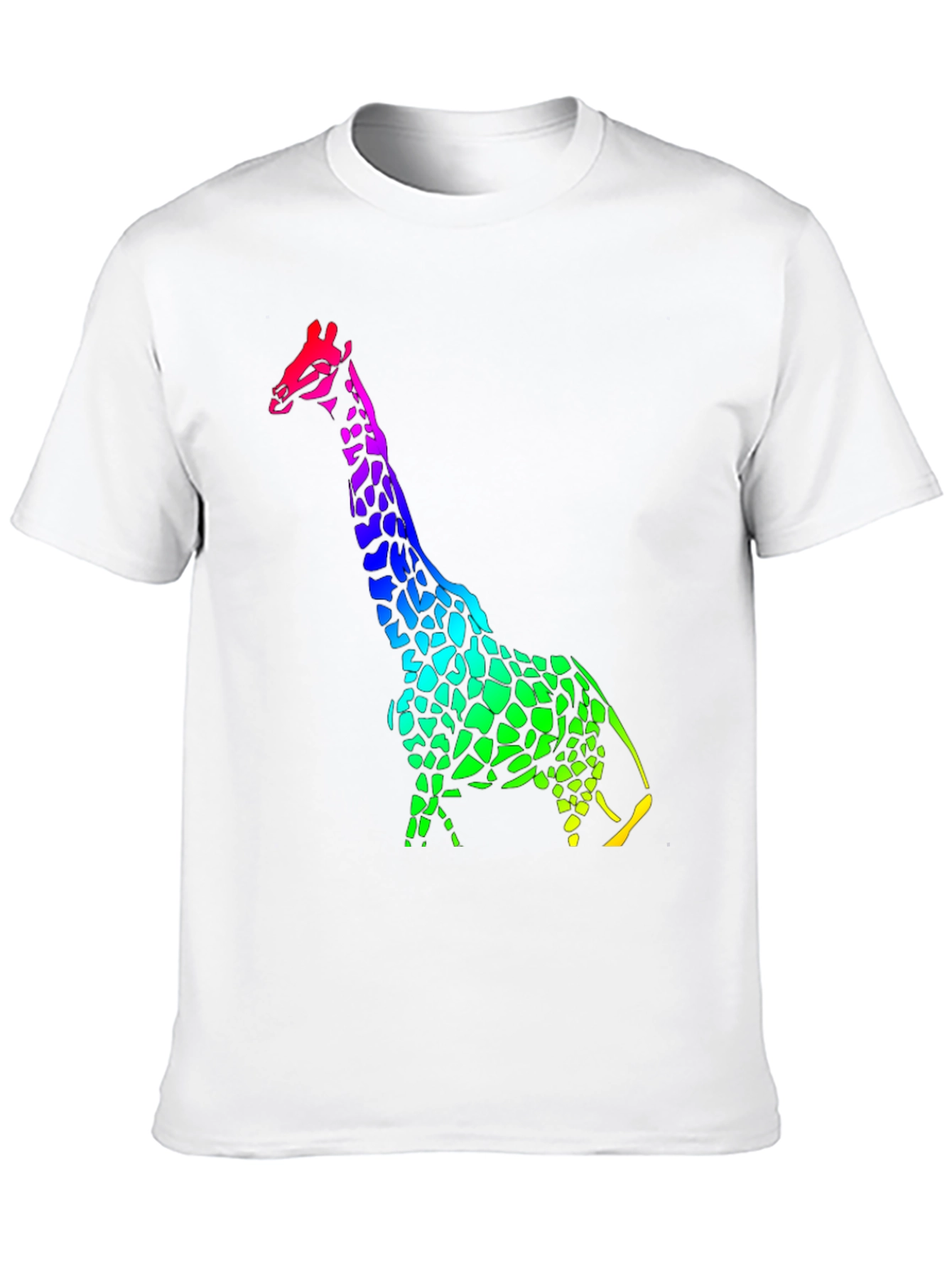 Rainbow Giraffe Black T-Shirt