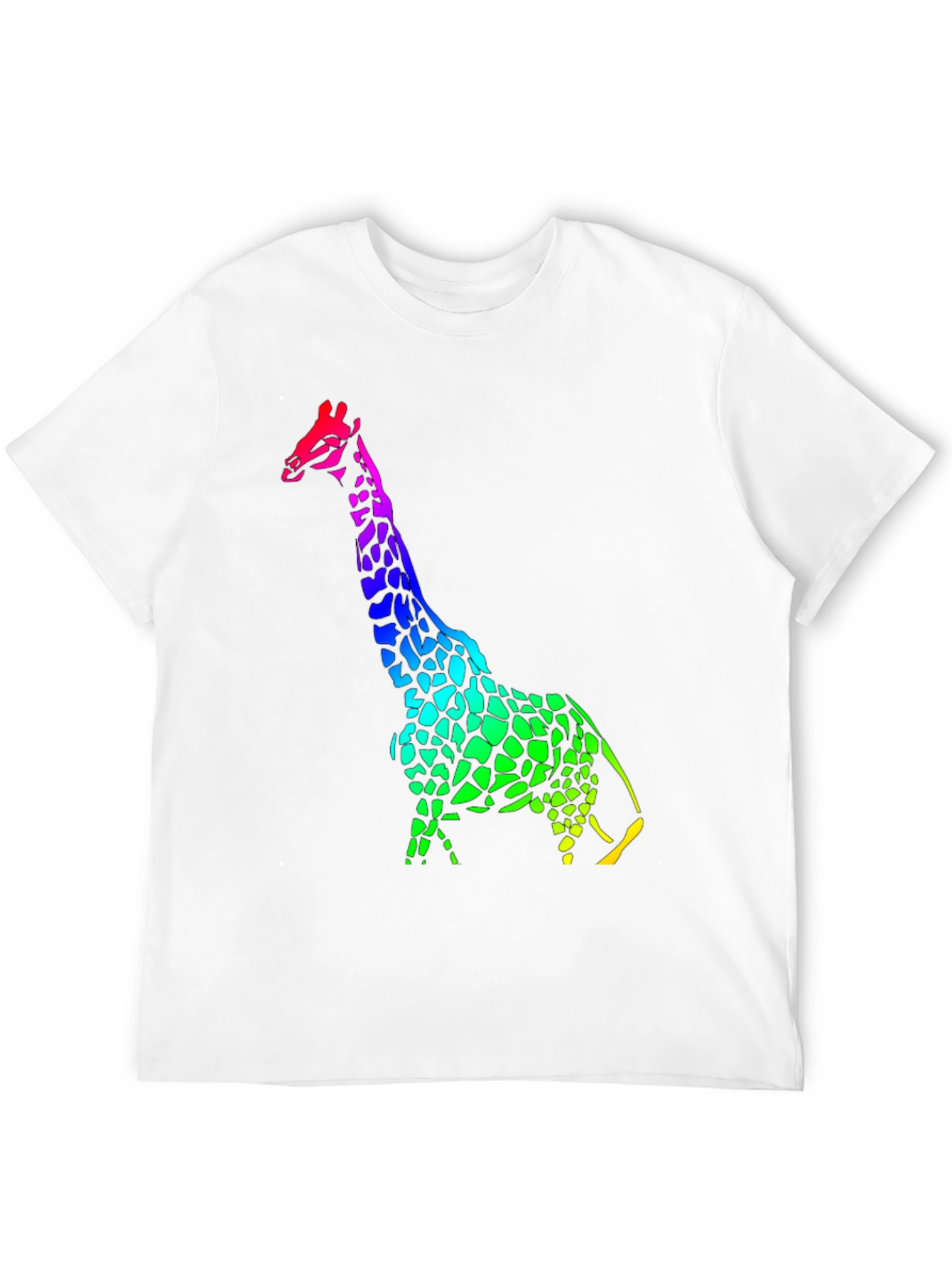 Rainbow Giraffe Black T-Shirt