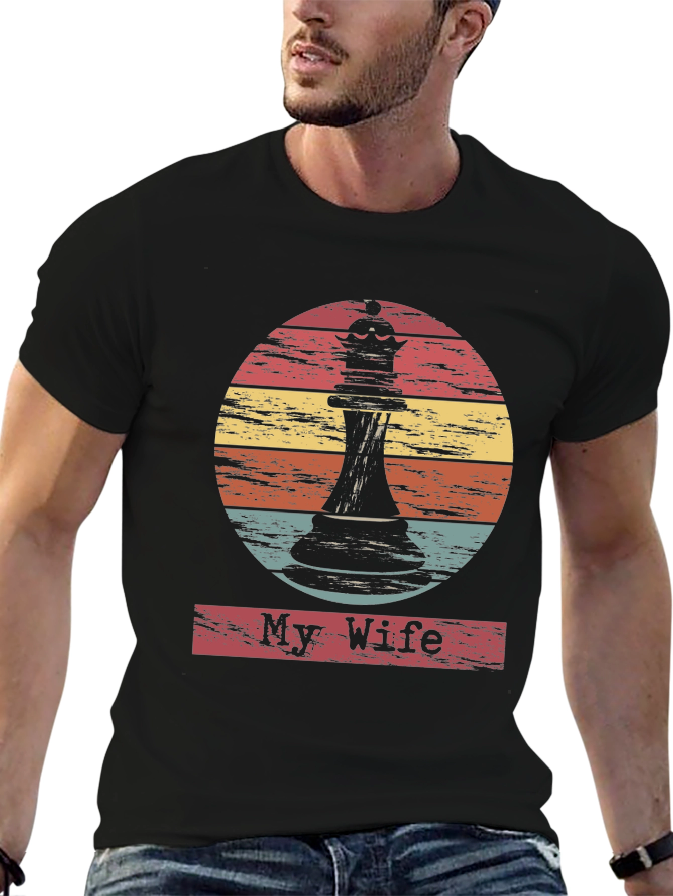 My Wife Chess Piece Graphic Tee - Retro Style