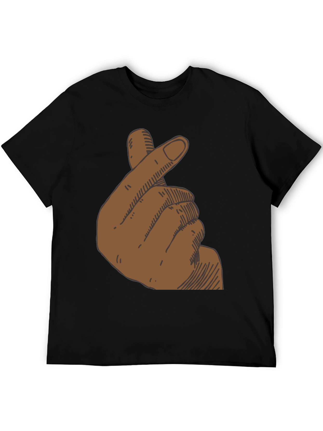 Finger Heart Graphic T-Shirt - Black