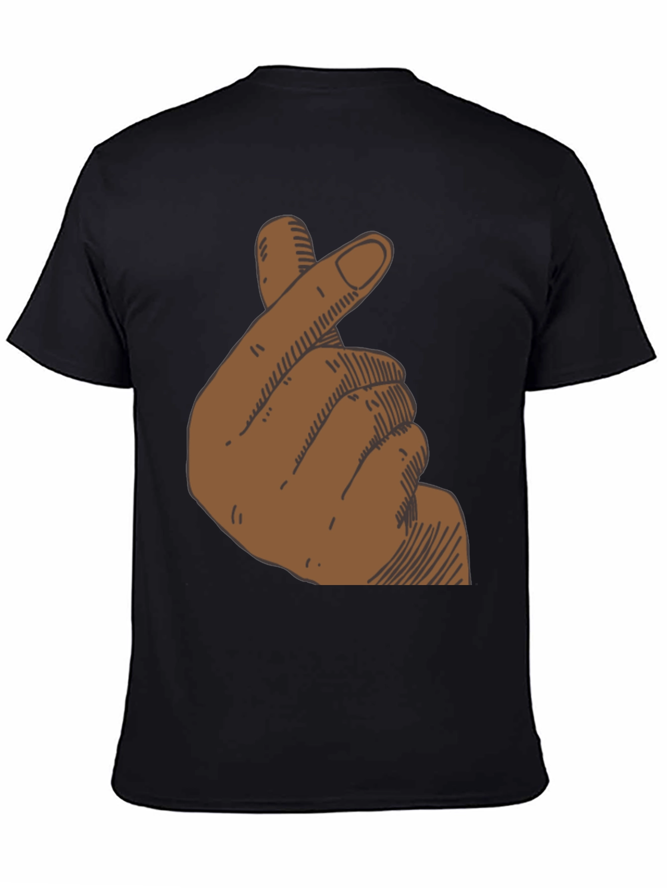Finger Heart Graphic T-Shirt - Black