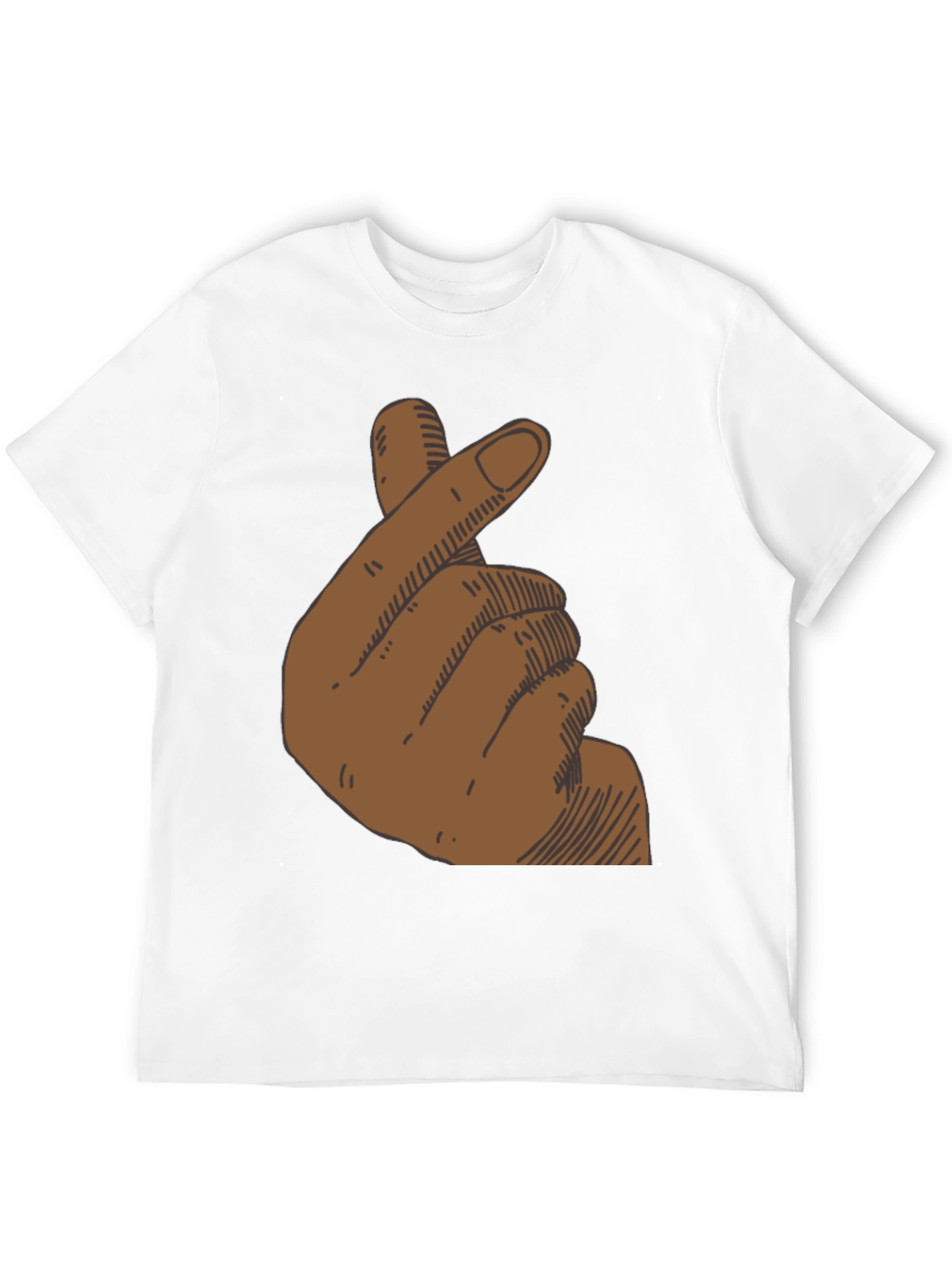 Finger Heart Graphic T-Shirt - Black