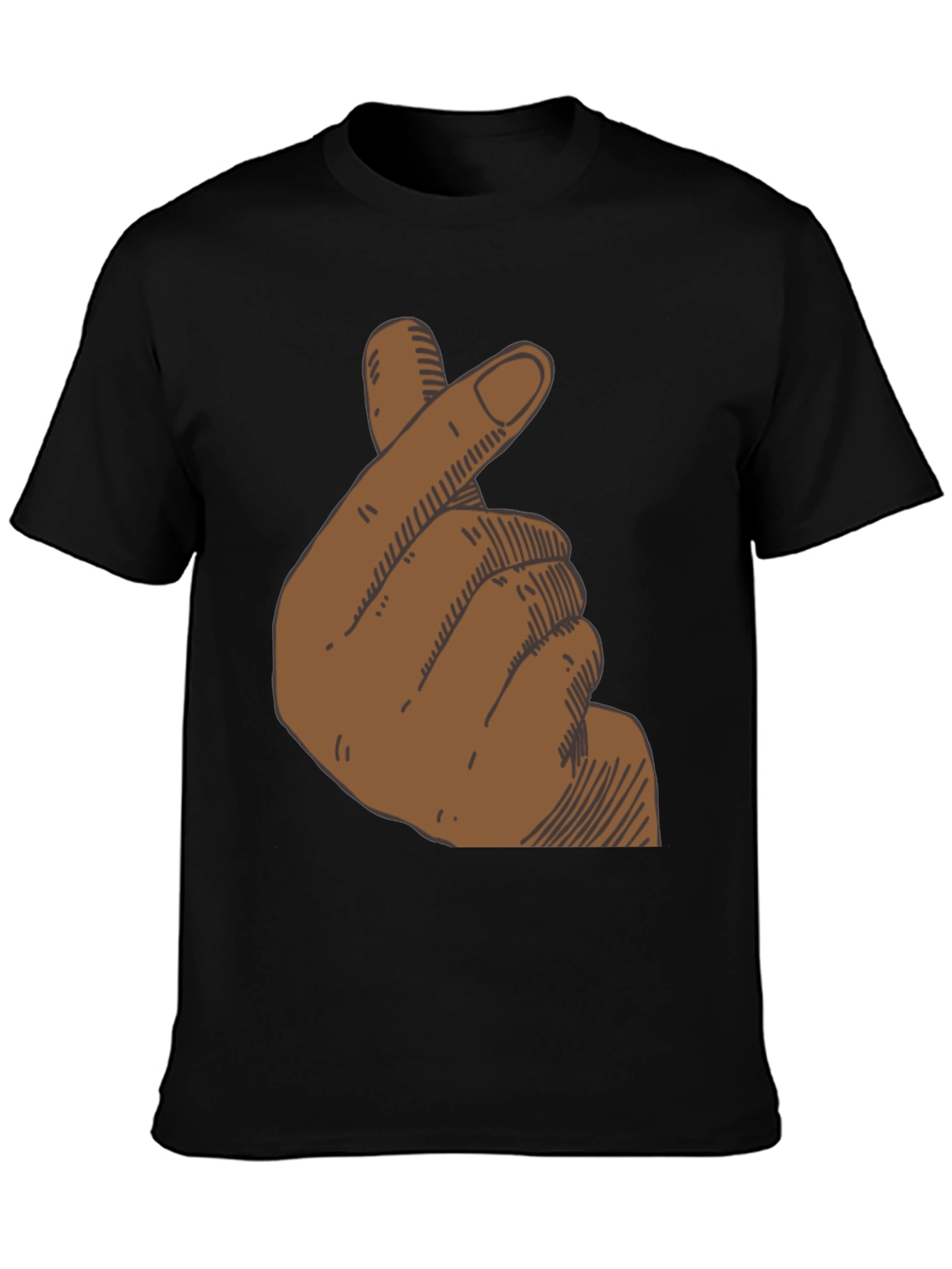 Finger Heart Graphic T-Shirt - Black