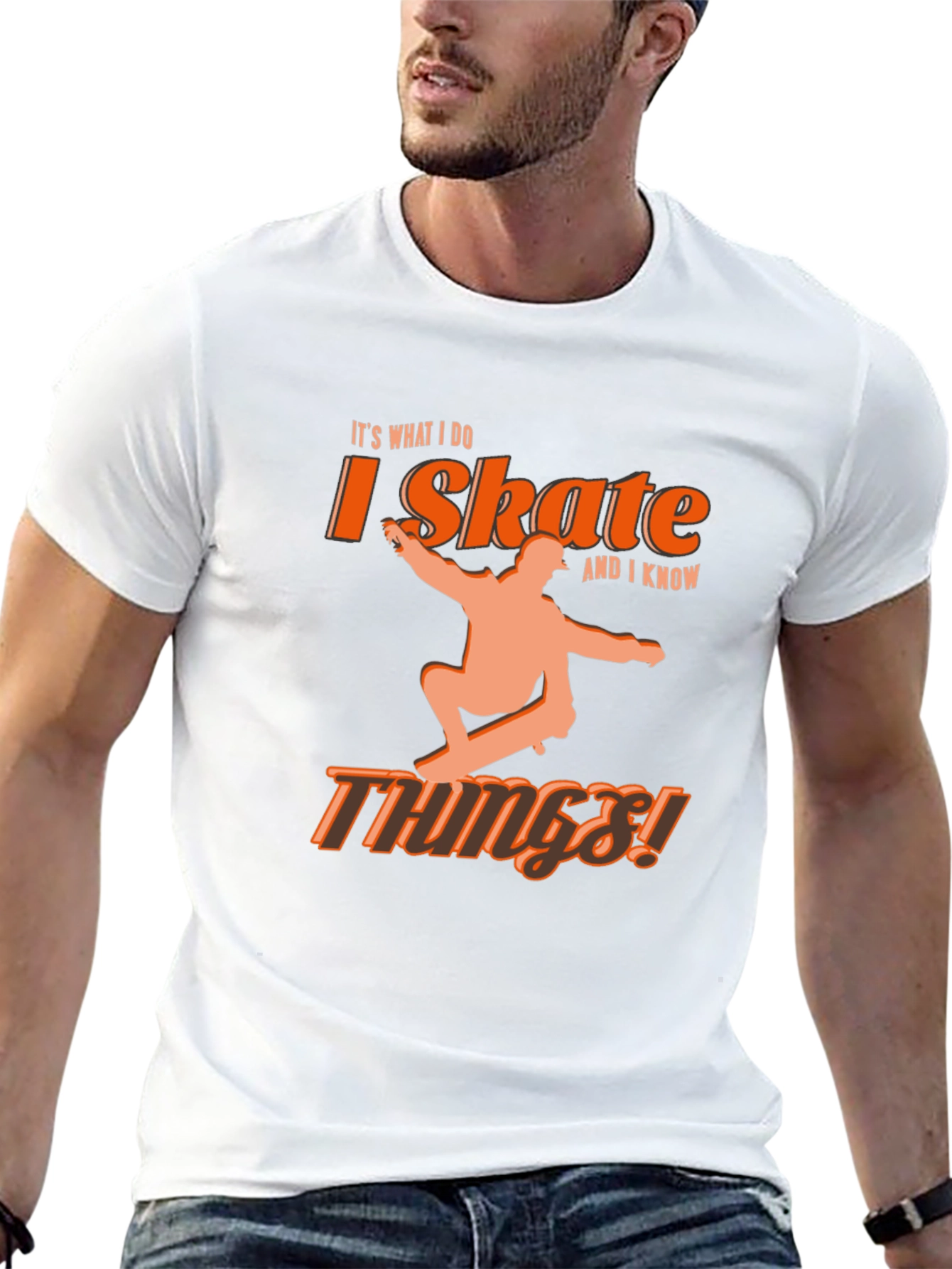 I Skate and I Know Things! Black Graphic Tee