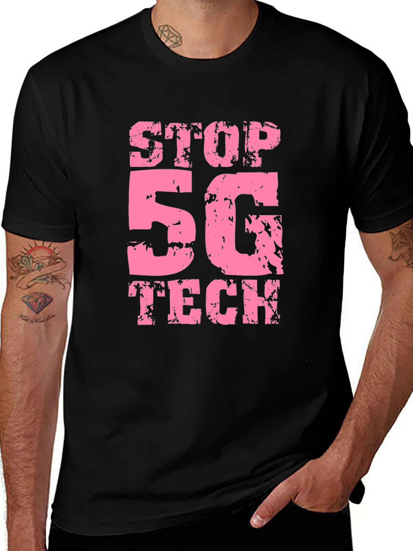Stop 5G Tech Black T-Shirt