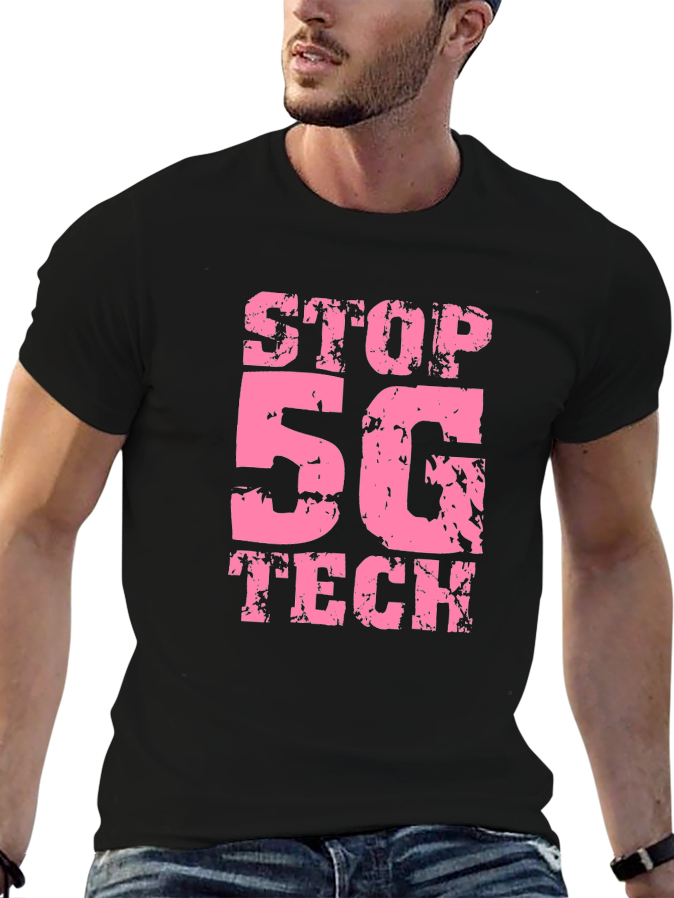 Stop 5G Tech Black T-Shirt