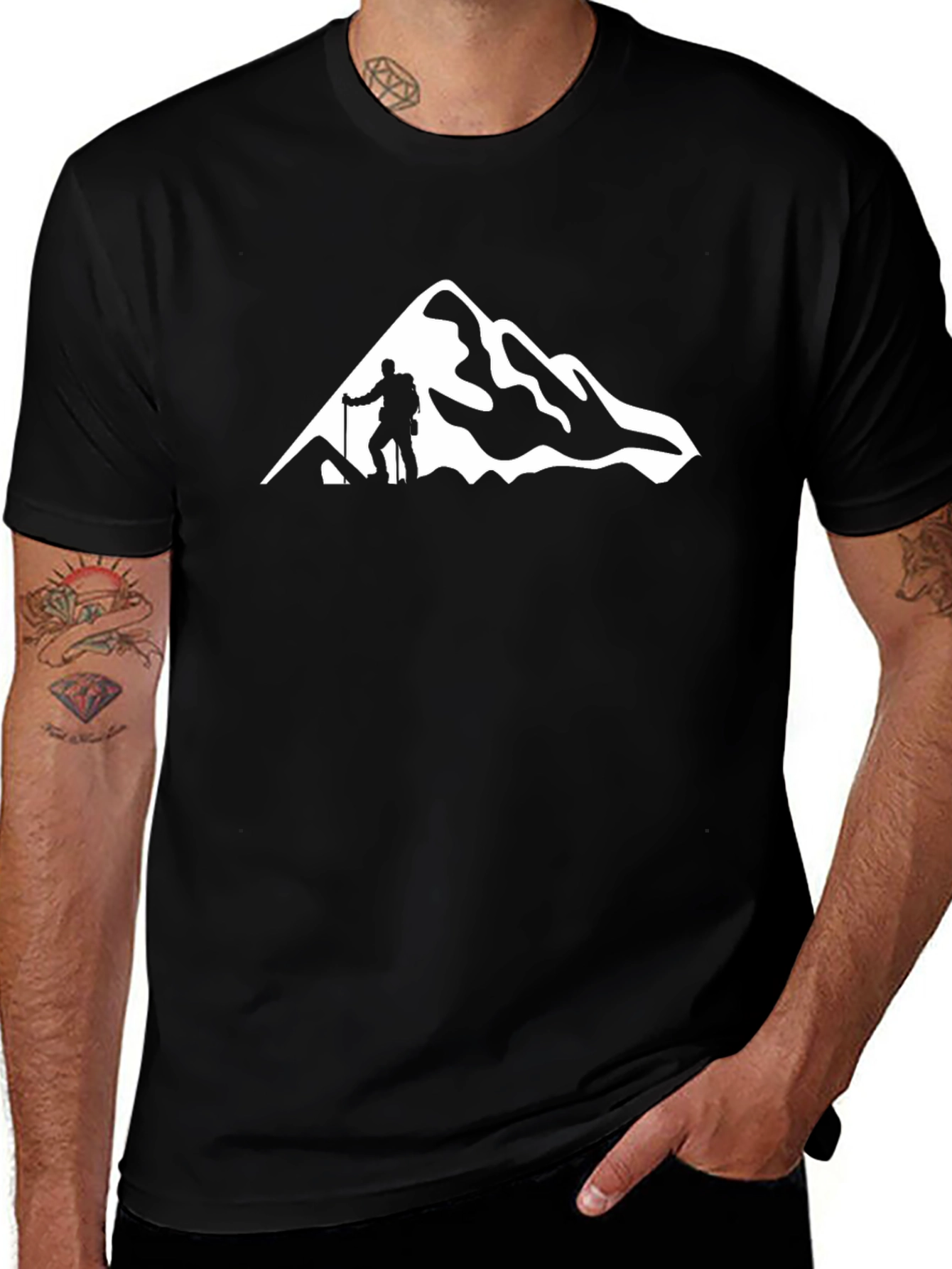 Mountain Hiker Graphic T-Shirt - Black