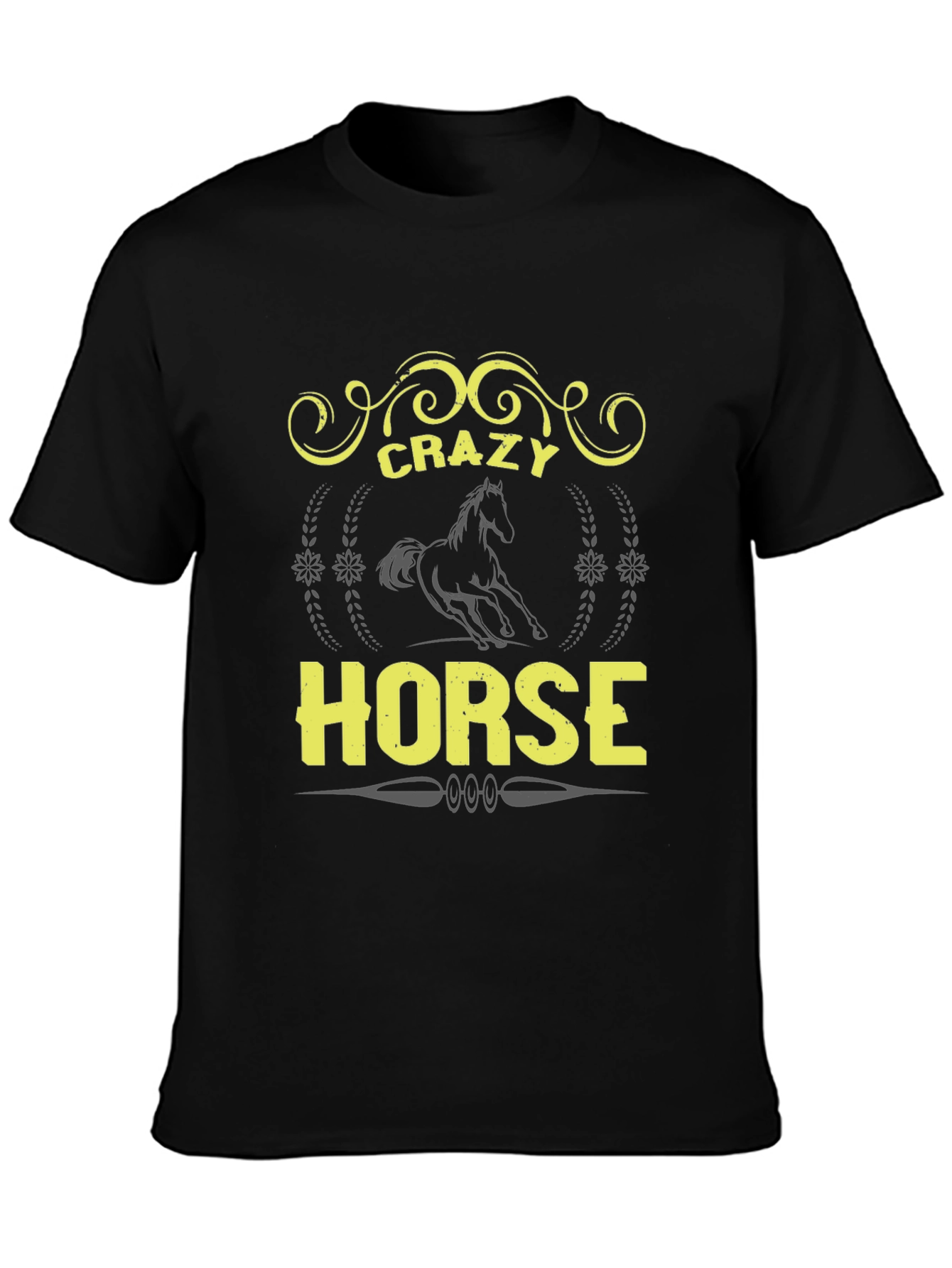 Crazy Horse Graphic Tee - Black Unisex T-Shirt