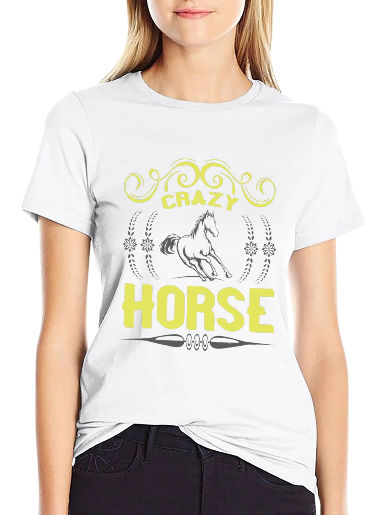 Crazy Horse Graphic Tee - Black Unisex T-Shirt