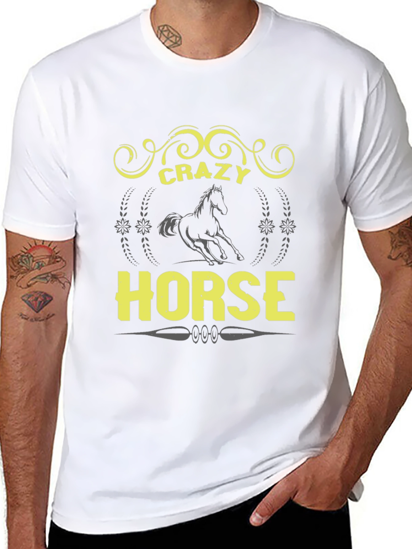Crazy Horse Graphic Tee - Black Unisex T-Shirt