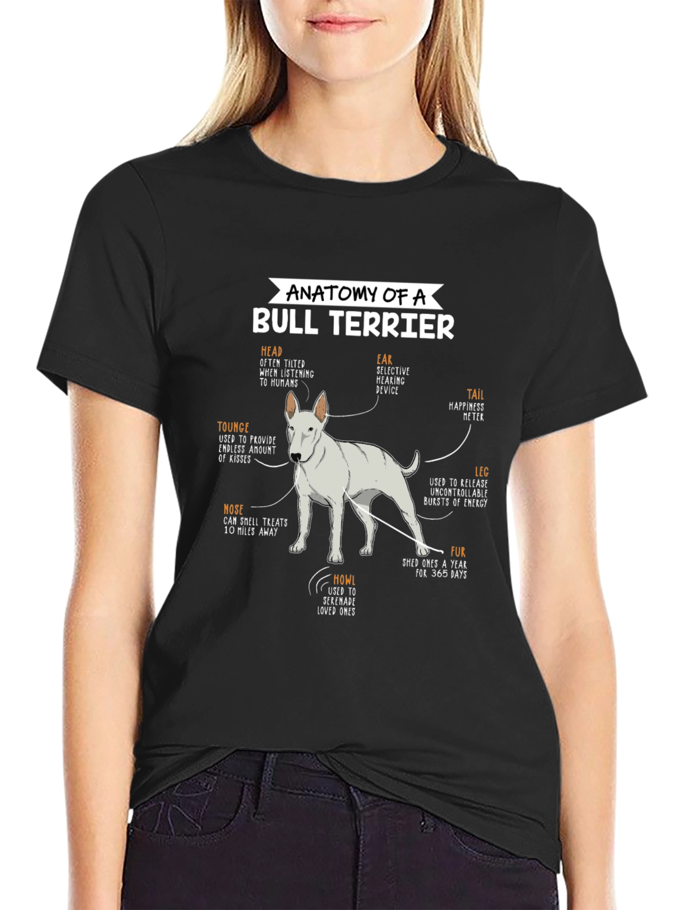 Anatomy of a Bull Terrier Black T-Shirt