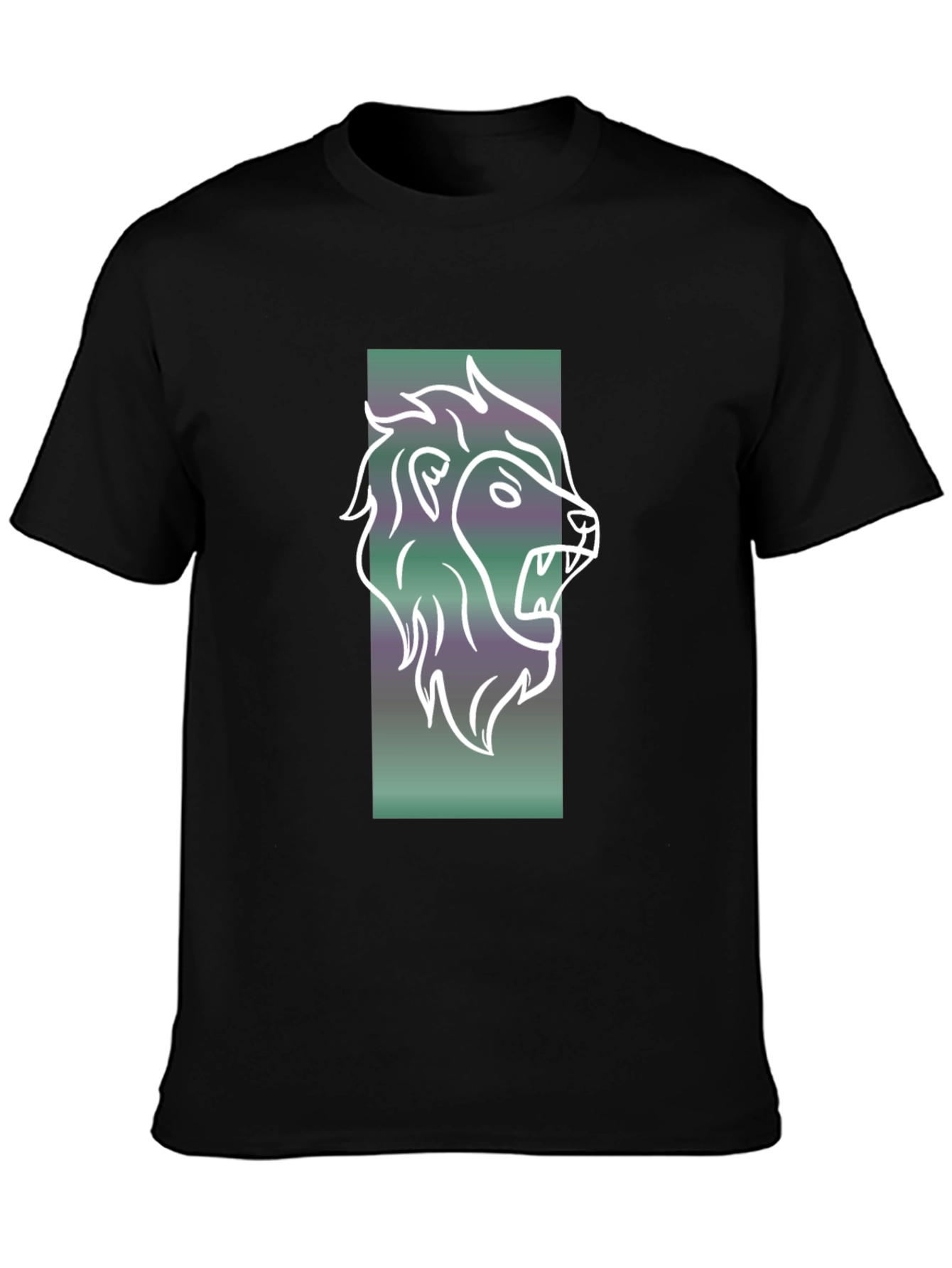Lion Graphic Tee - Mens Black Cotton T-Shirt