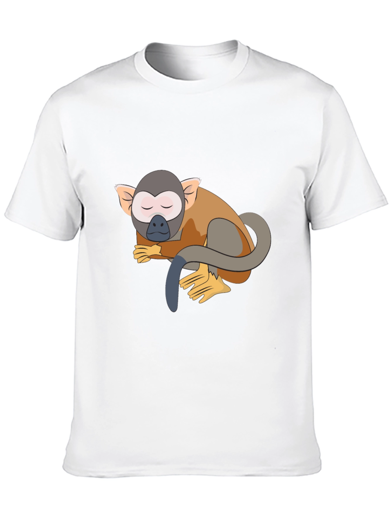 Cute Monkey Graphic Tee - Black Casual T-Shirt