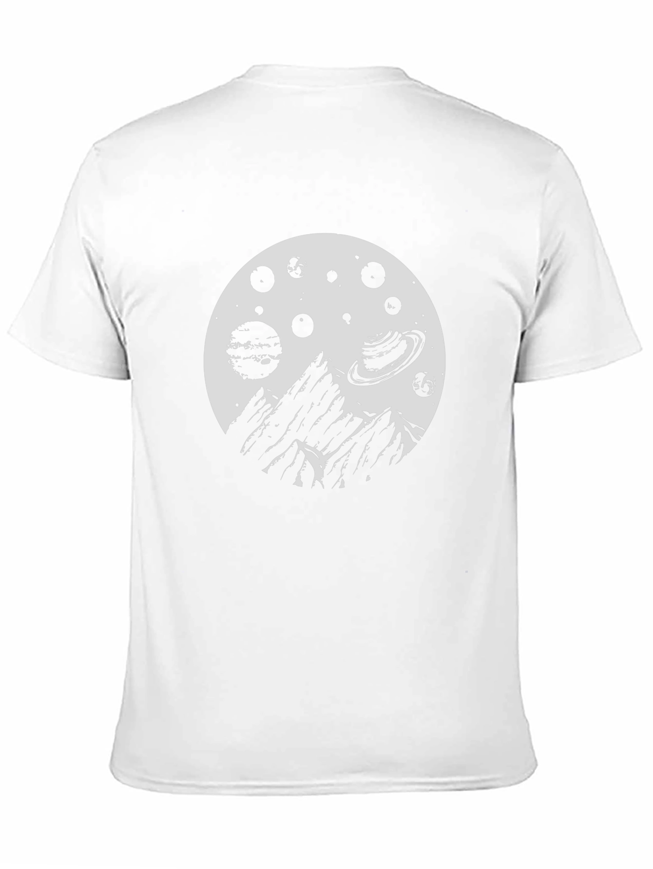 Cosmic Mountain Black T-Shirt - Space Adventure Design