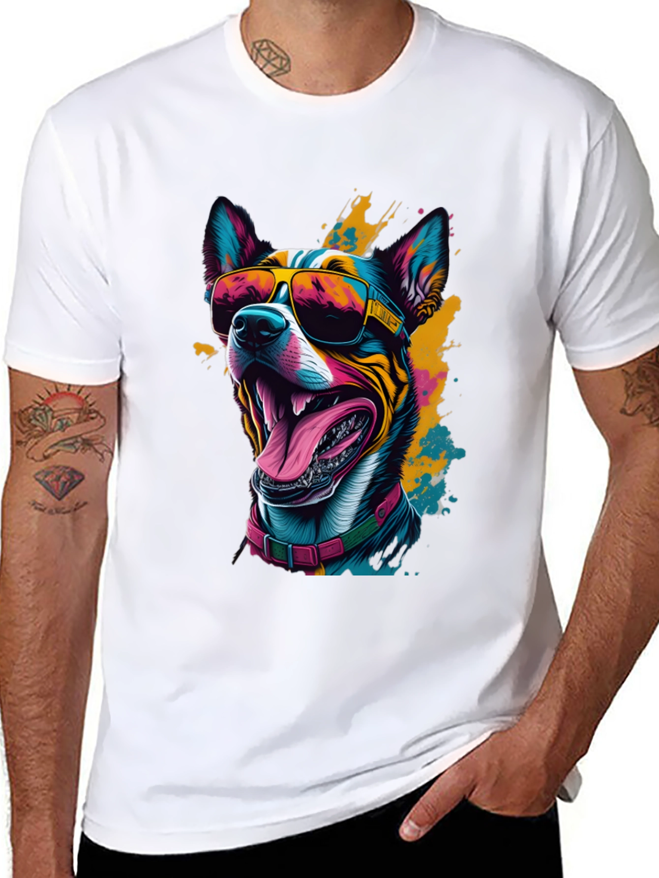 Cool Dog Graphic T-Shirt - Stylish Canine Design