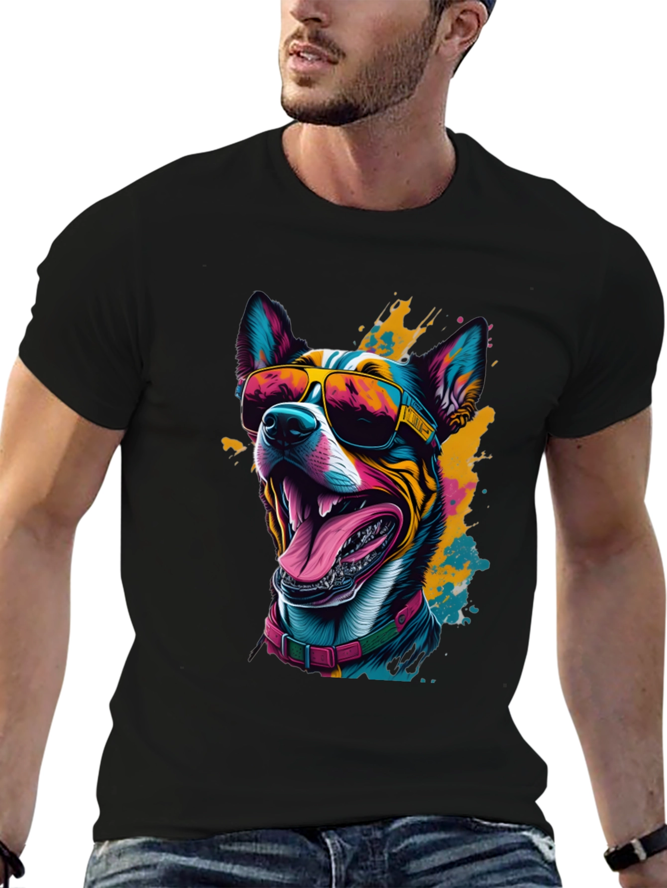Cool Dog Graphic T-Shirt - Stylish Canine Design