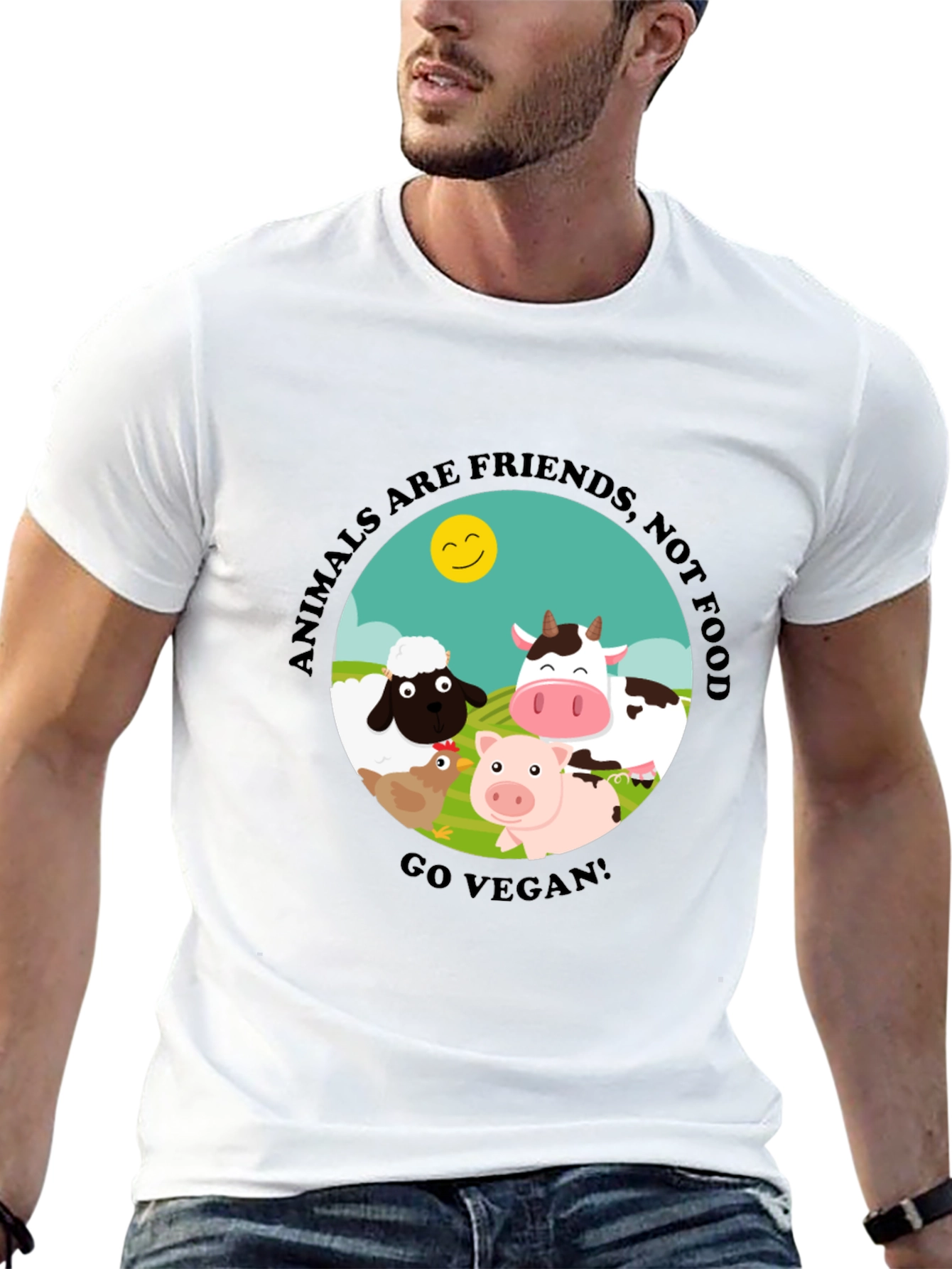 Vegan T-Shirt: Animals Are Friends Not Food