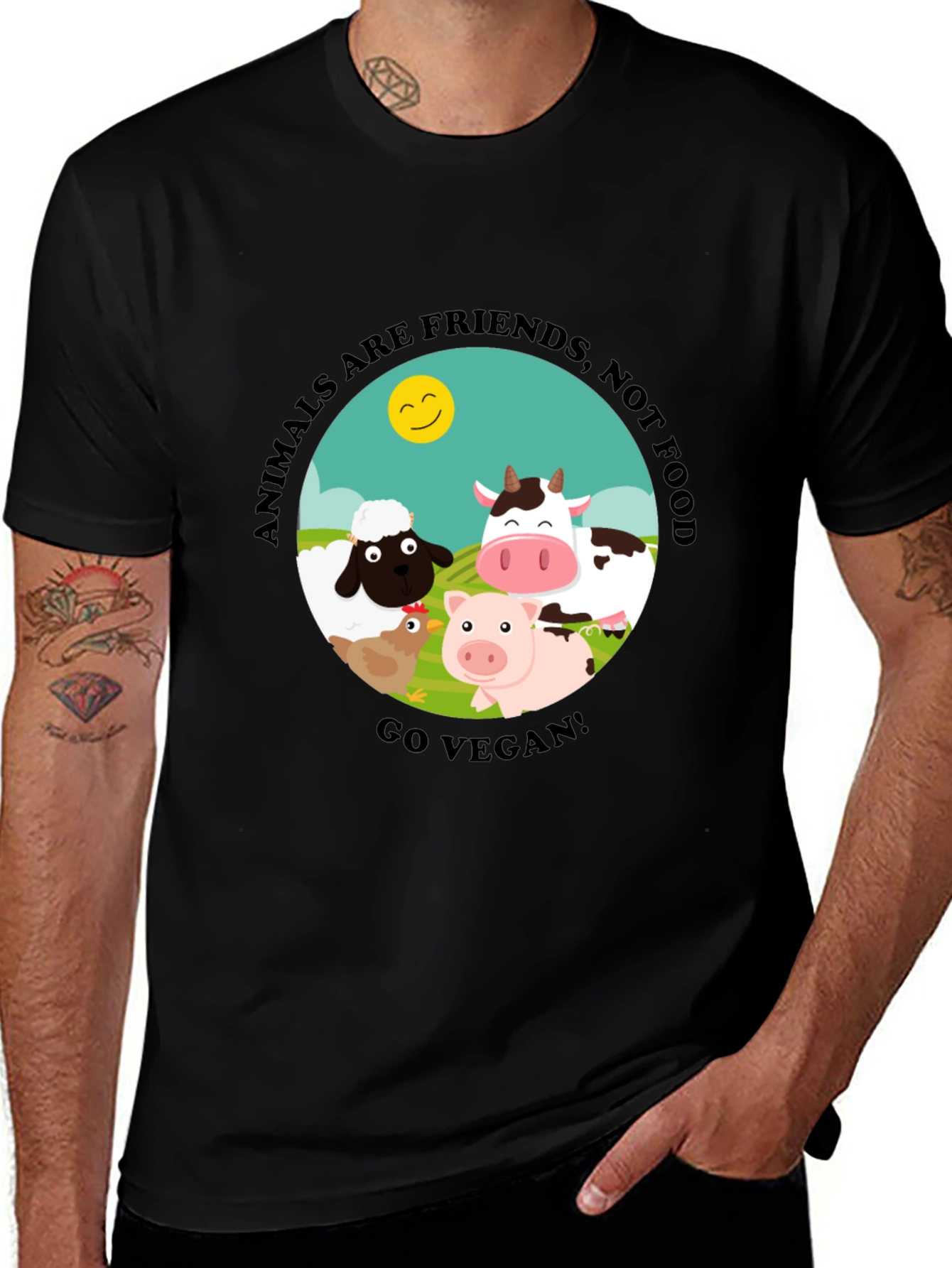 Vegan T-Shirt: Animals Are Friends Not Food