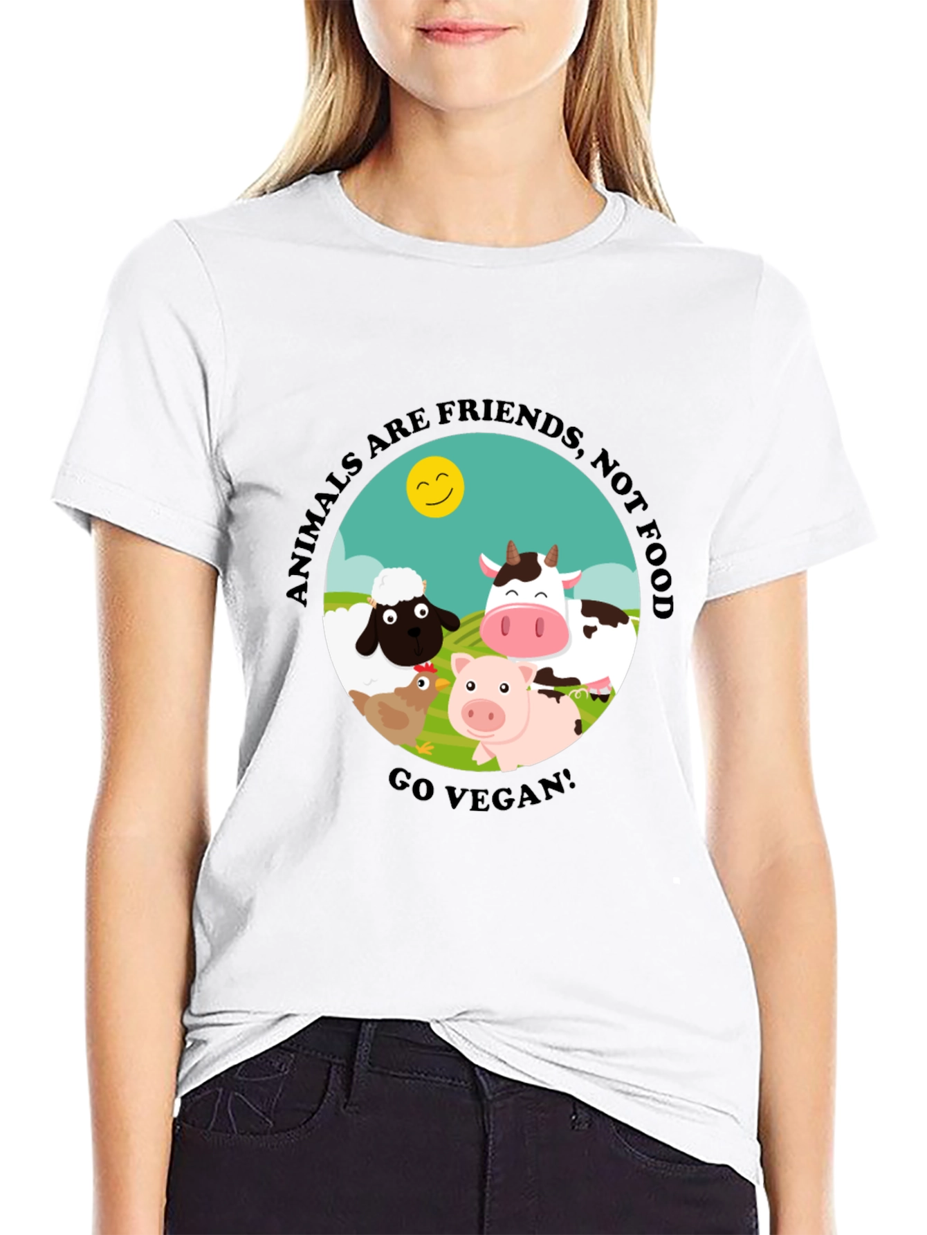 Vegan T-Shirt: Animals Are Friends Not Food