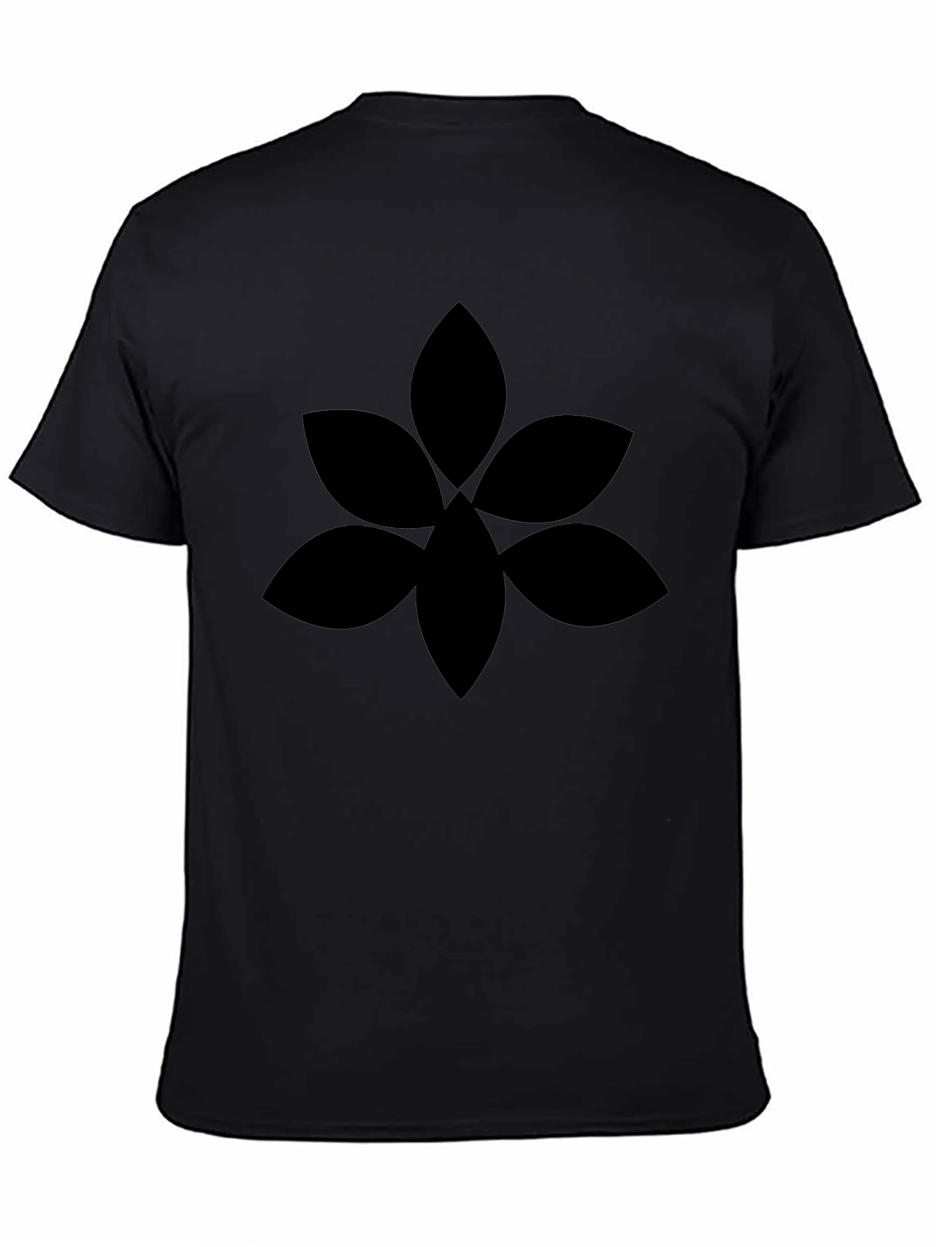 Mens Black Graphic Tee - Floral Design