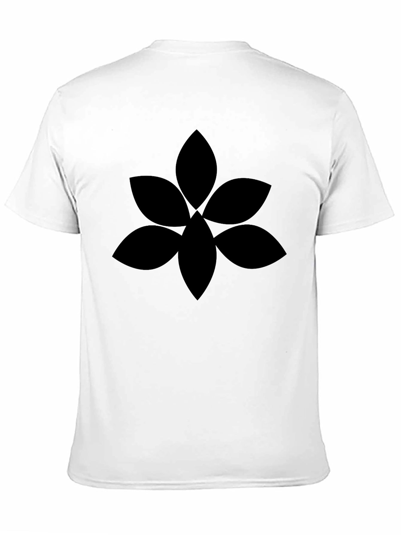 Mens Black Graphic Tee - Floral Design
