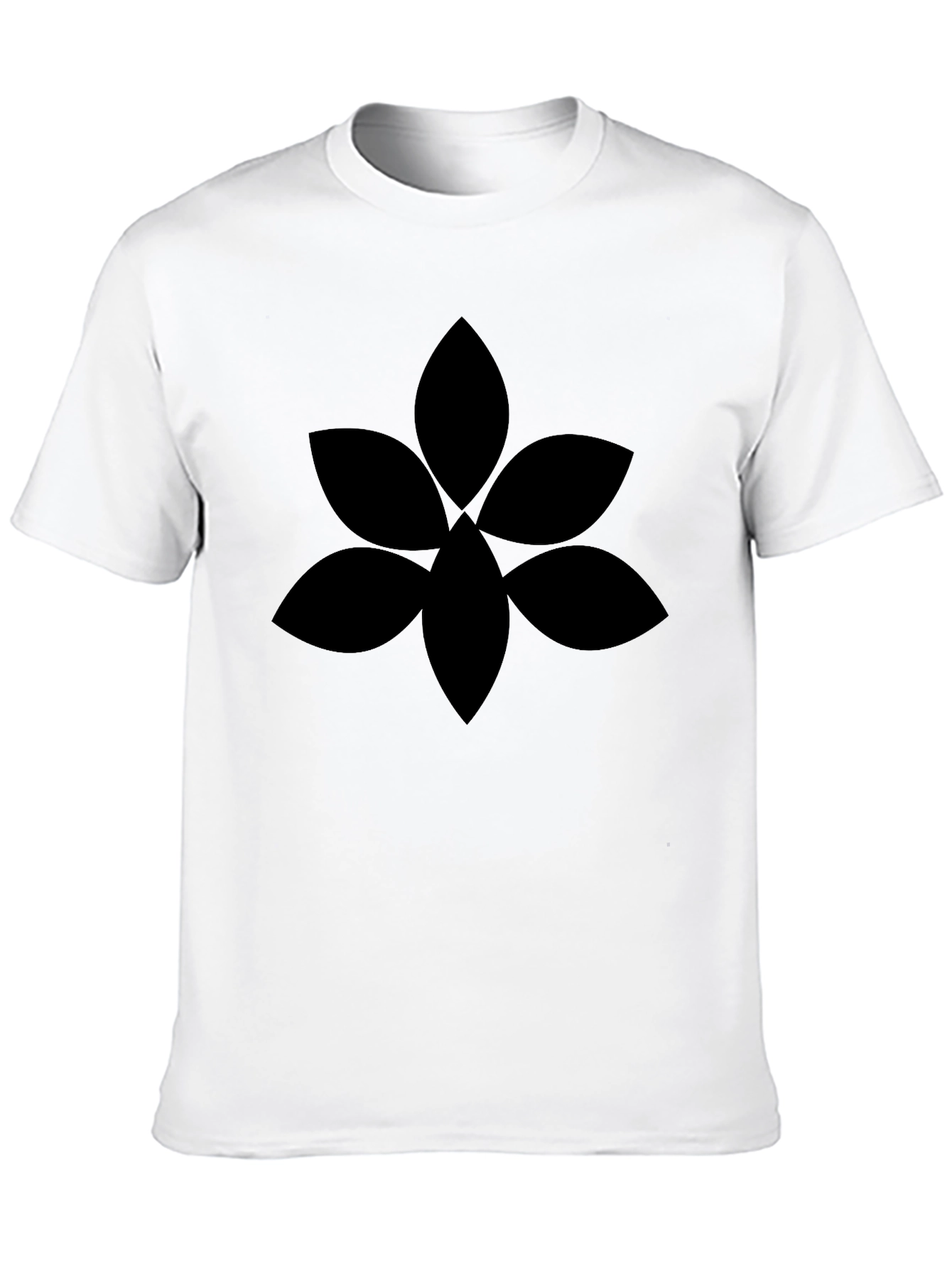 Mens Black Graphic Tee - Floral Design