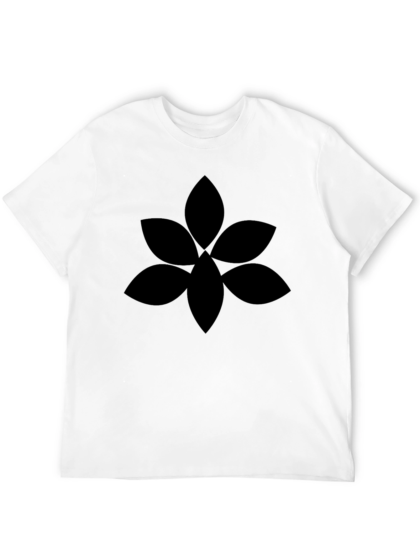 Mens Black Graphic Tee - Floral Design