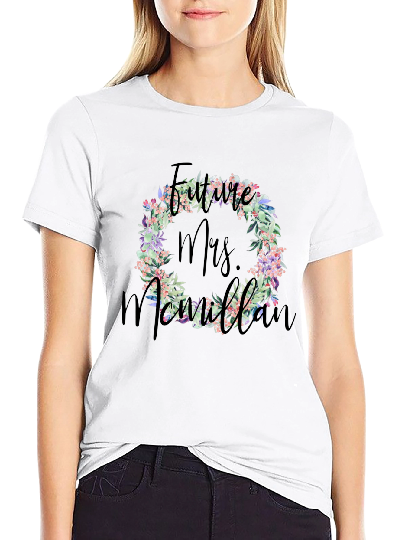 Future Mrs. Floral Wreath T-Shirt