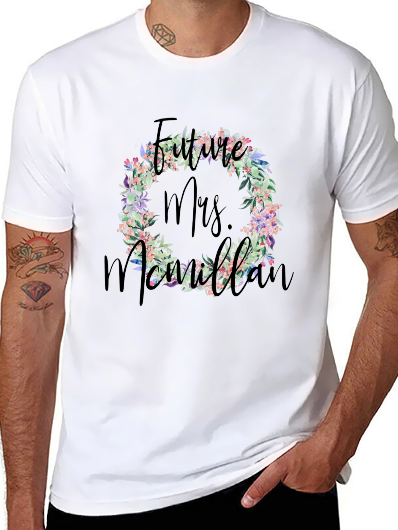 Future Mrs. Floral Wreath T-Shirt