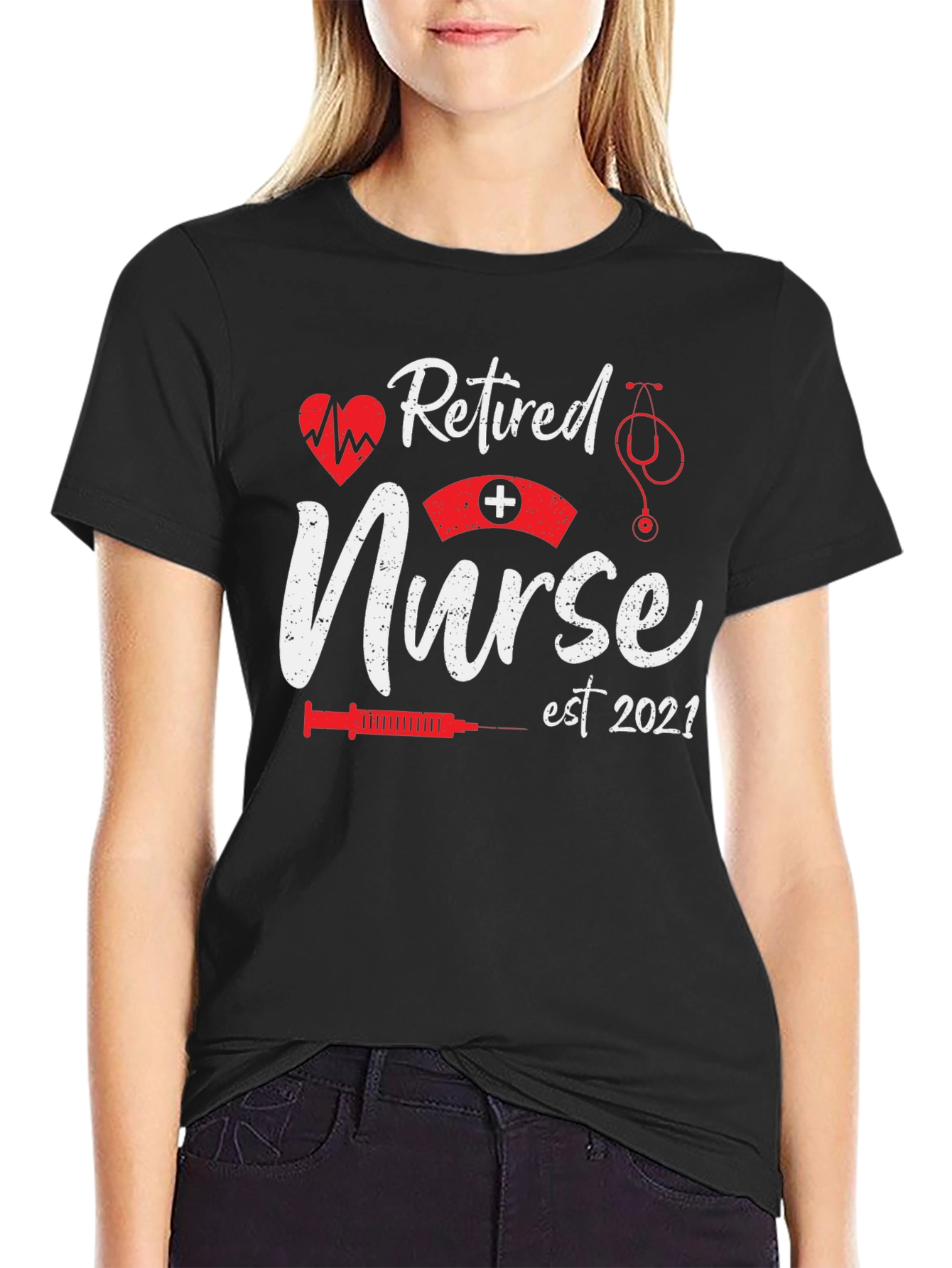 Retired Nurse Est 2021 Black T-Shirt