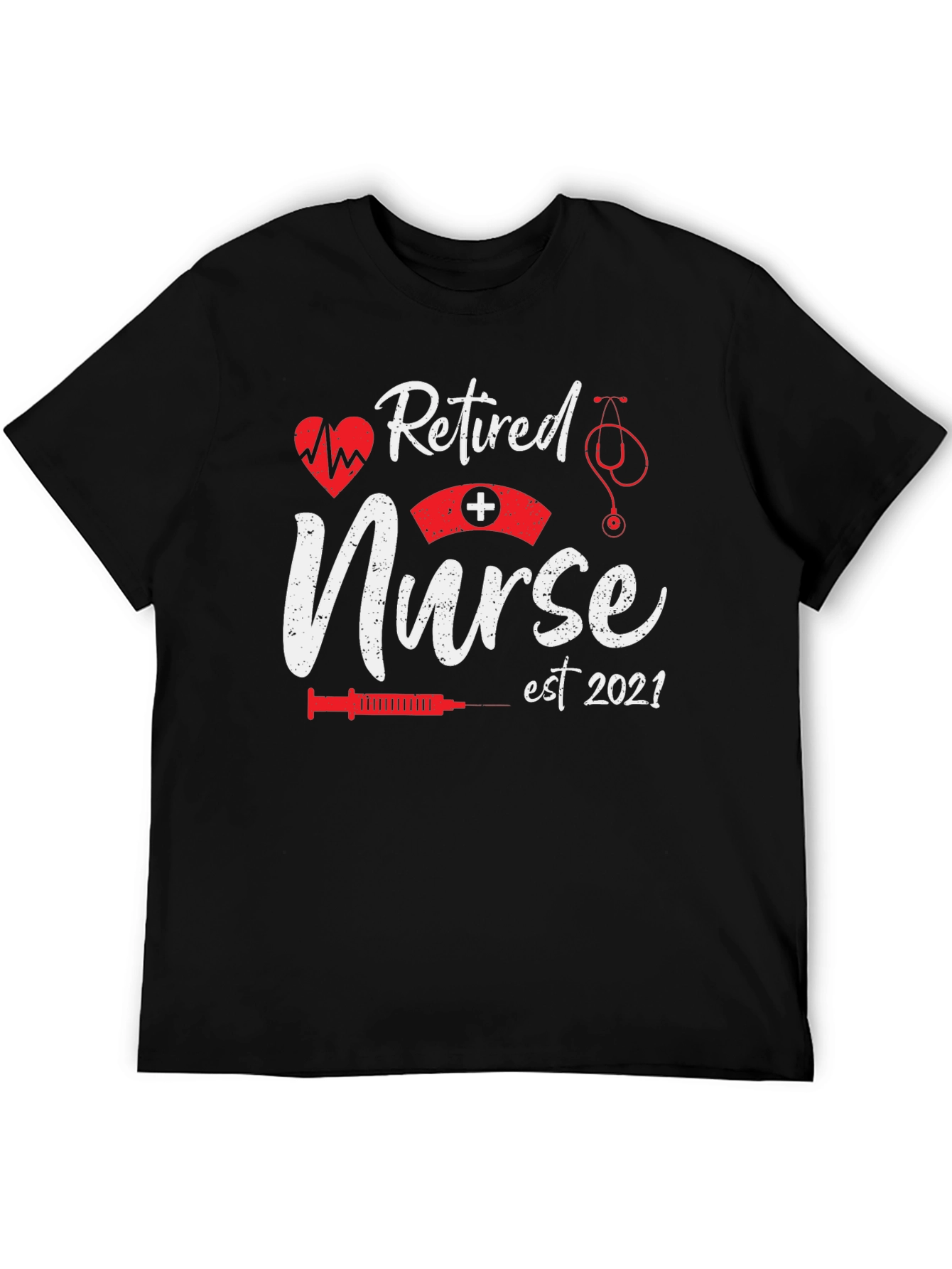 Retired Nurse Est 2021 Black T-Shirt