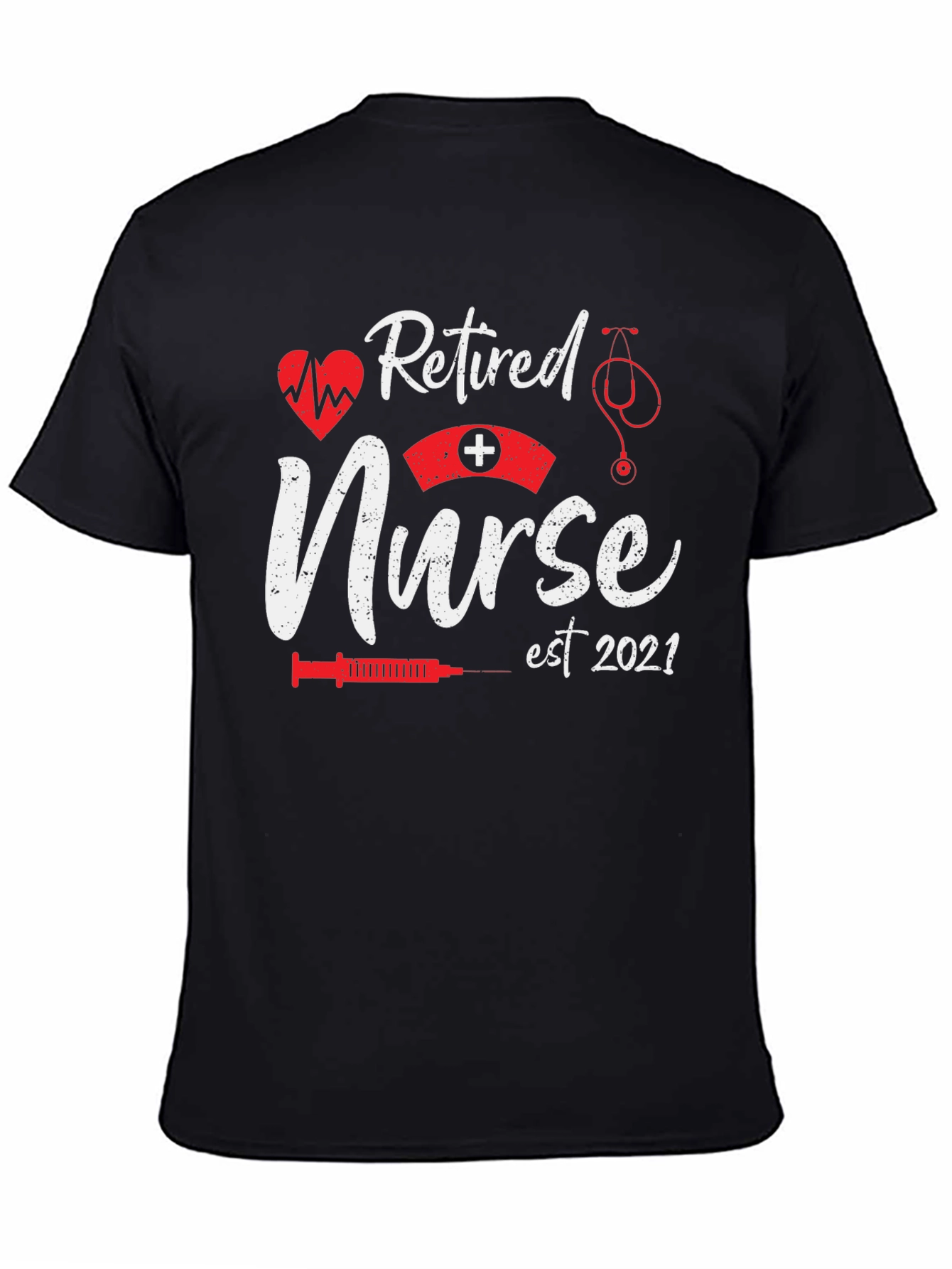 Retired Nurse Est 2021 Black T-Shirt