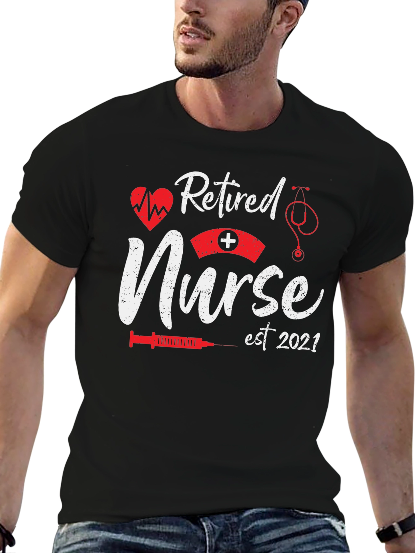 Retired Nurse Est 2021 Black T-Shirt