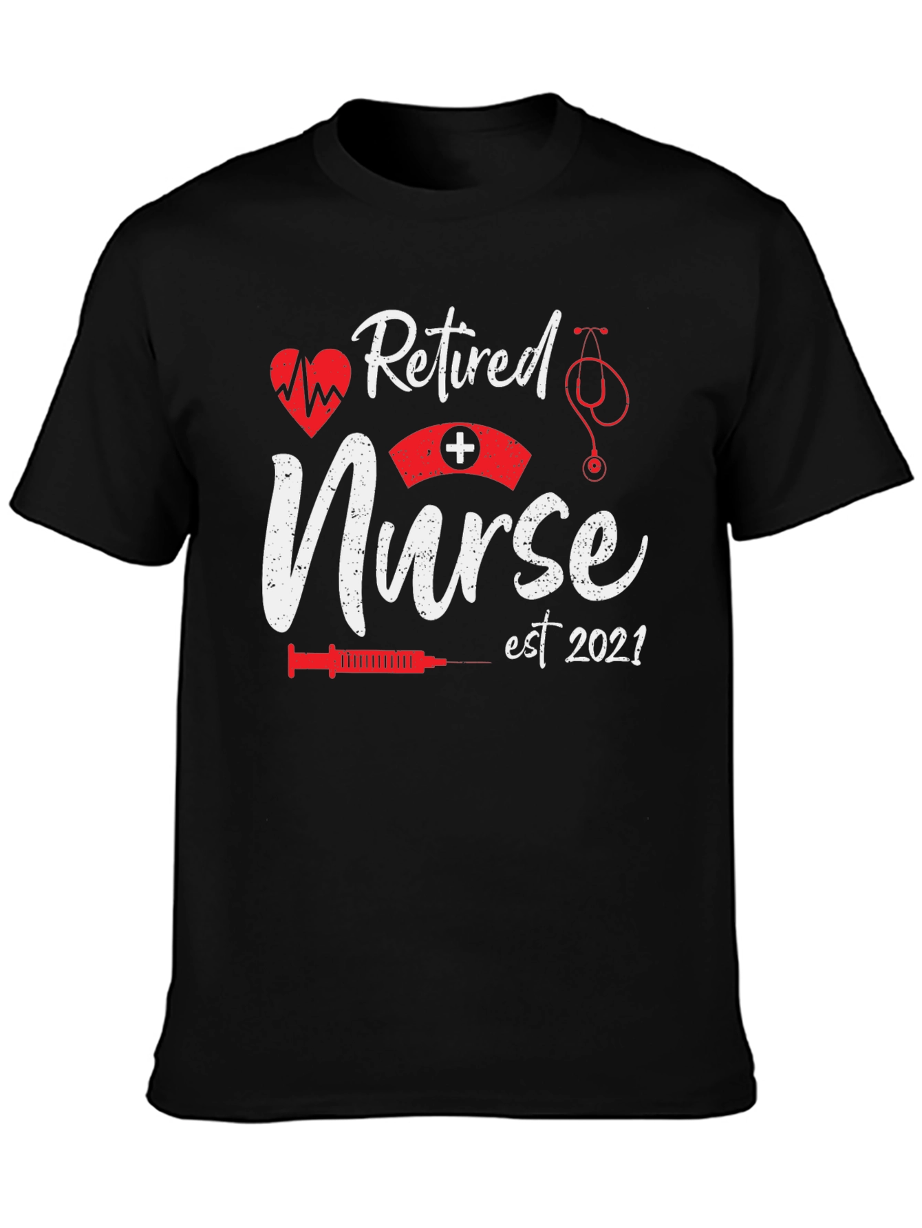 Retired Nurse Est 2021 Black T-Shirt