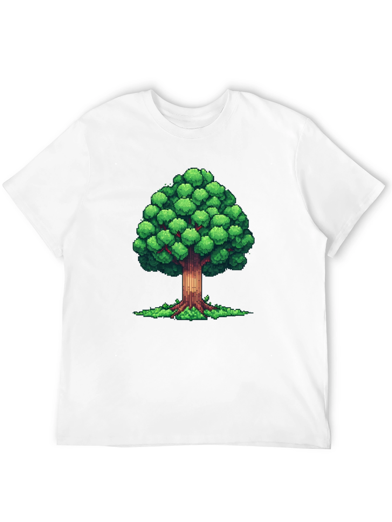 Pixel Tree Graphic Black T-Shirt - Nature Inspired Design