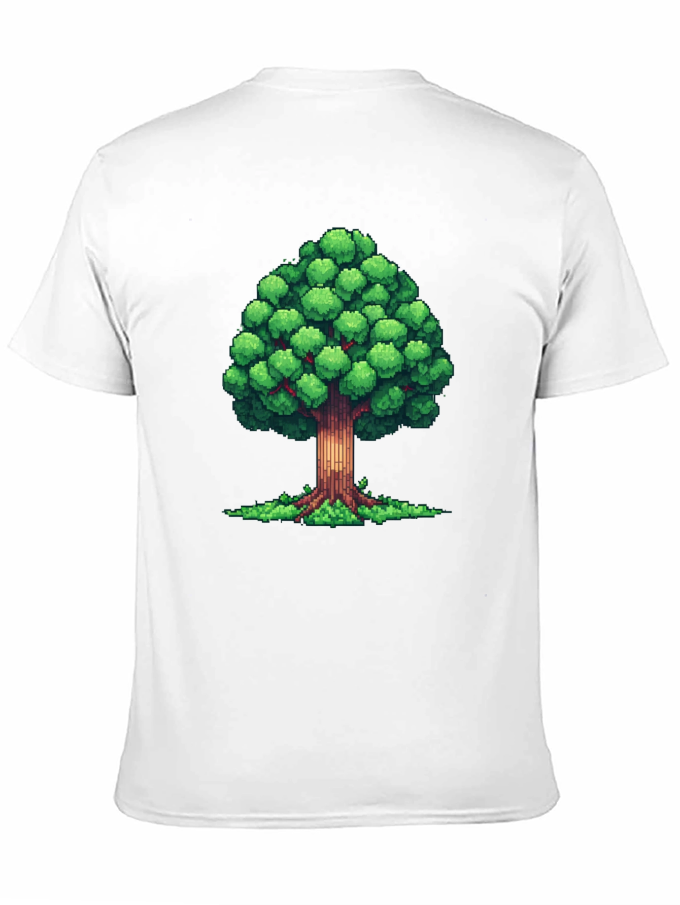 Pixel Tree Graphic Black T-Shirt - Nature Inspired Design