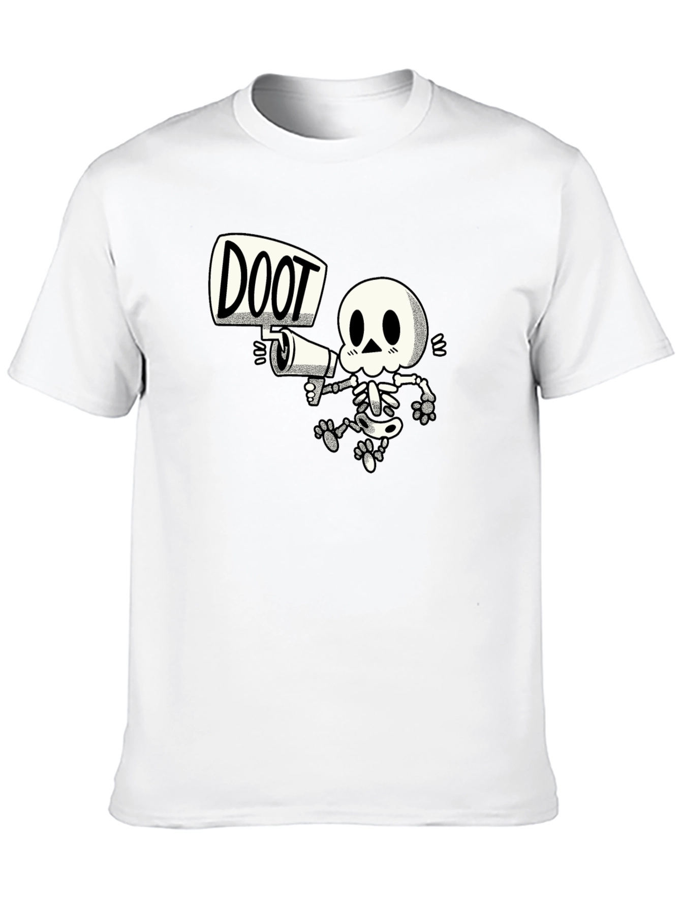 Doot Skeleton Graphic Tee - Black Cotton T-Shirt