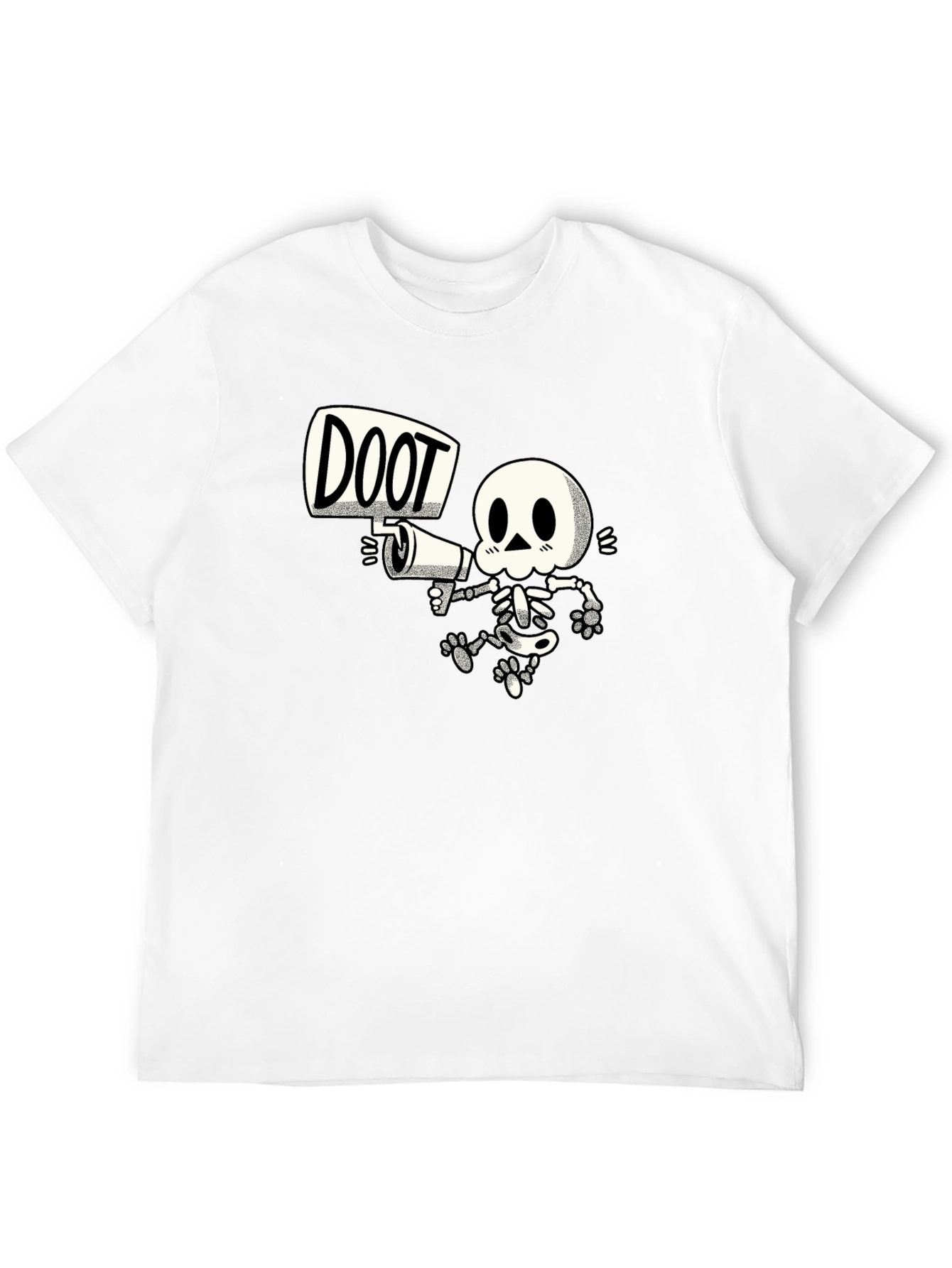 Doot Skeleton Graphic Tee - Black Cotton T-Shirt