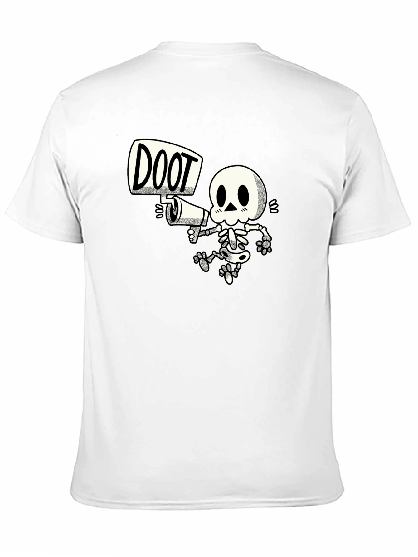Doot Skeleton Graphic Tee - Black Cotton T-Shirt