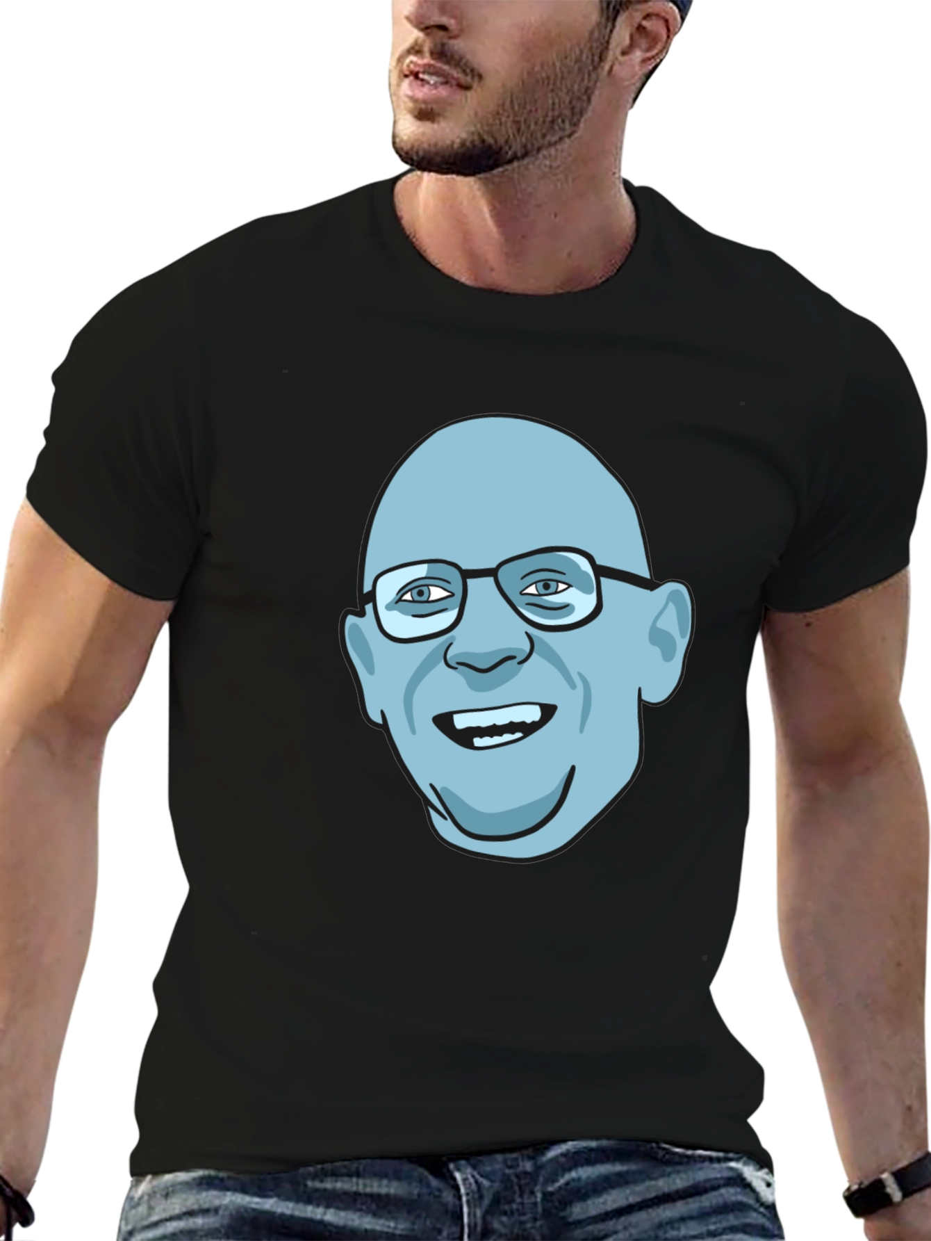 Bald Guy Graphic Tee - Unique Design