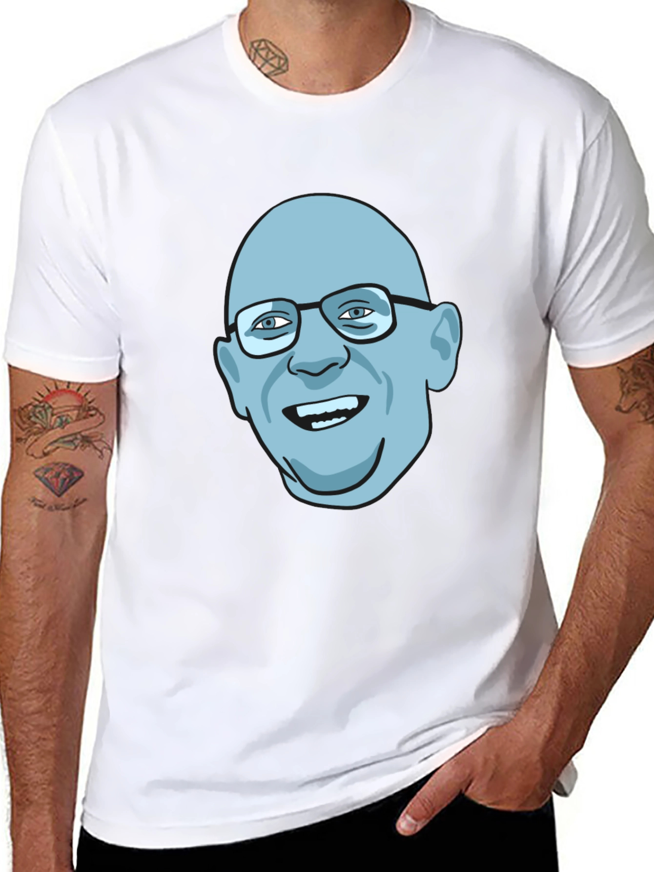 Bald Guy Graphic Tee - Unique Design