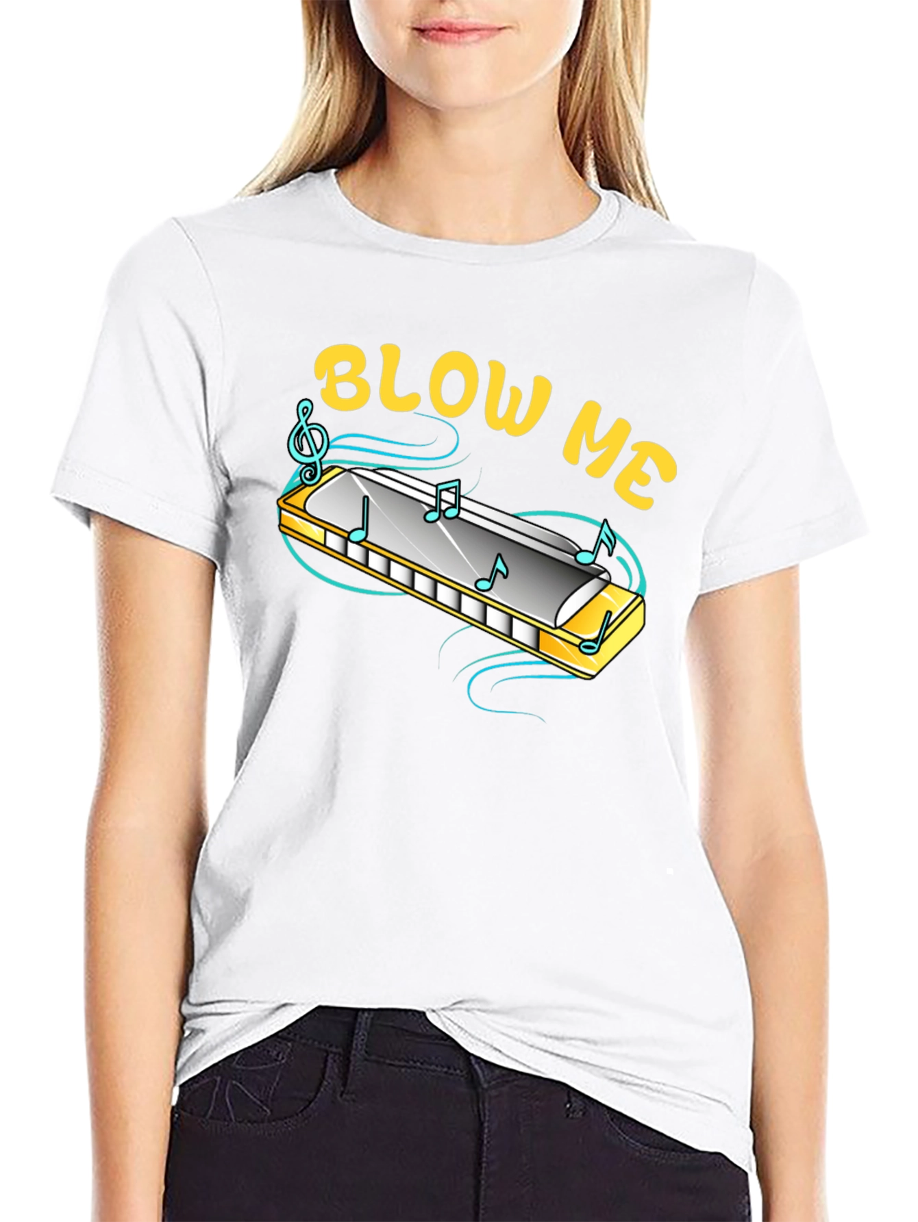 Blow Me Harmonica T-Shirt - Funny Music Tee