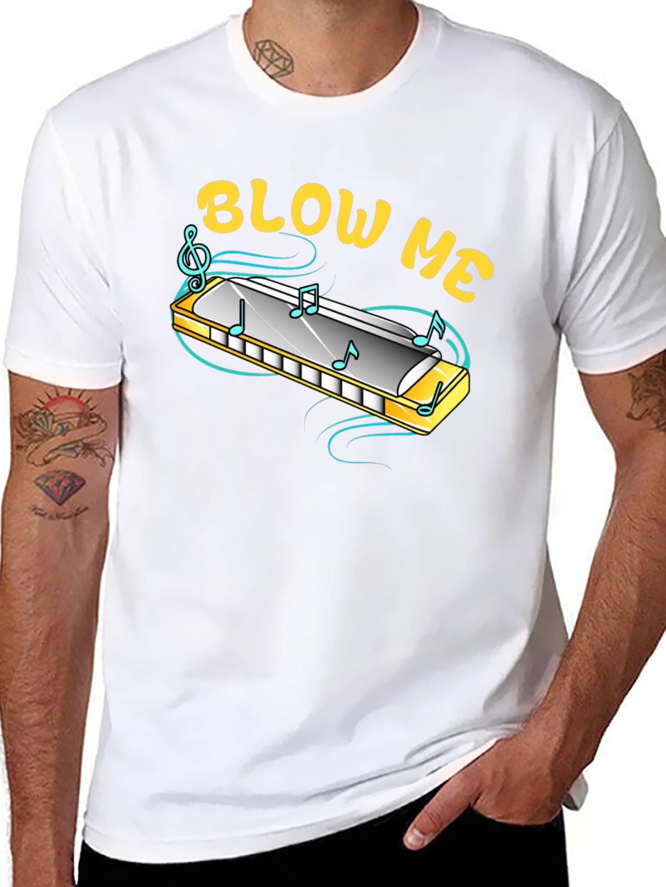 Blow Me Harmonica T-Shirt - Funny Music Tee